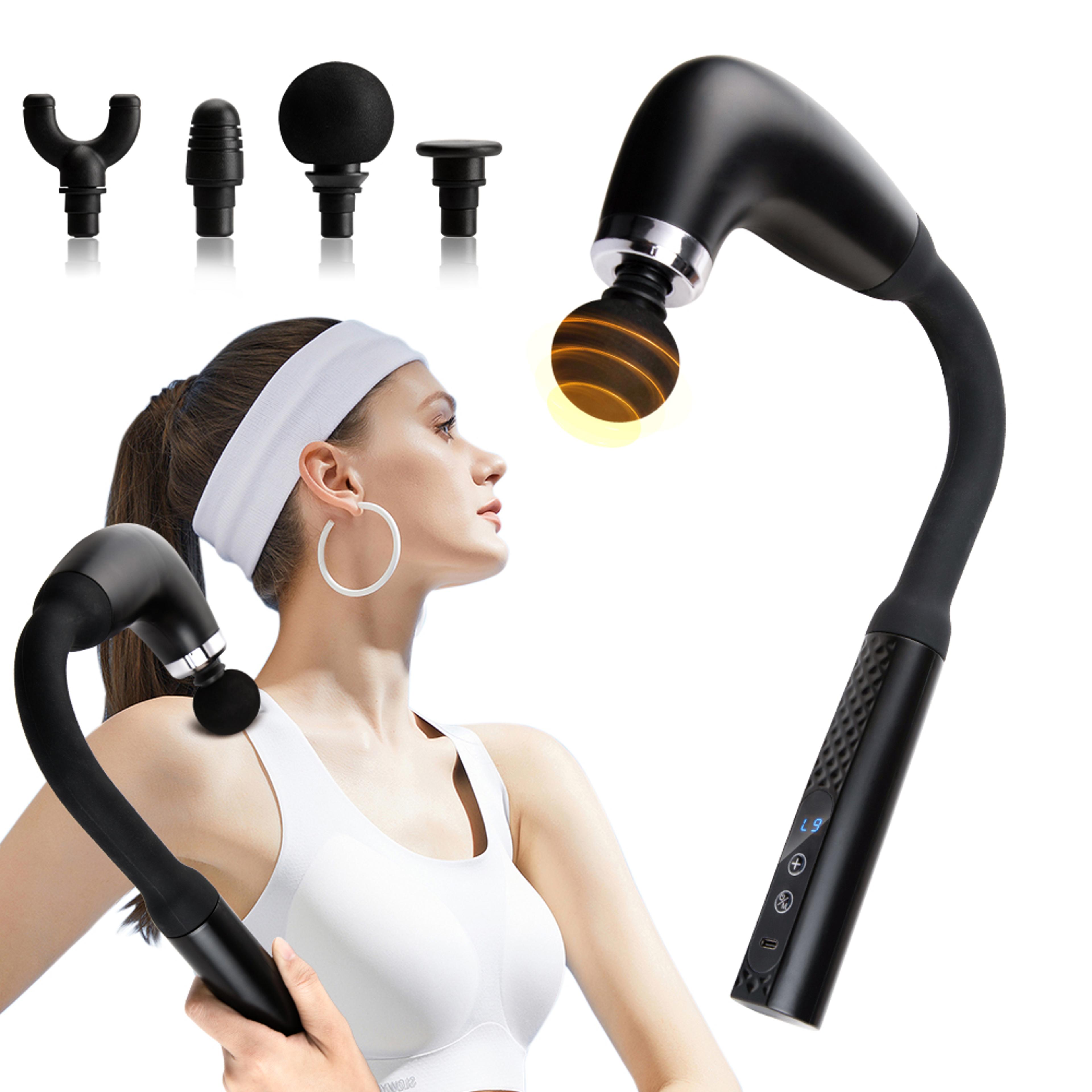 long handle deep tissue massage gun for back neck and muscle relief