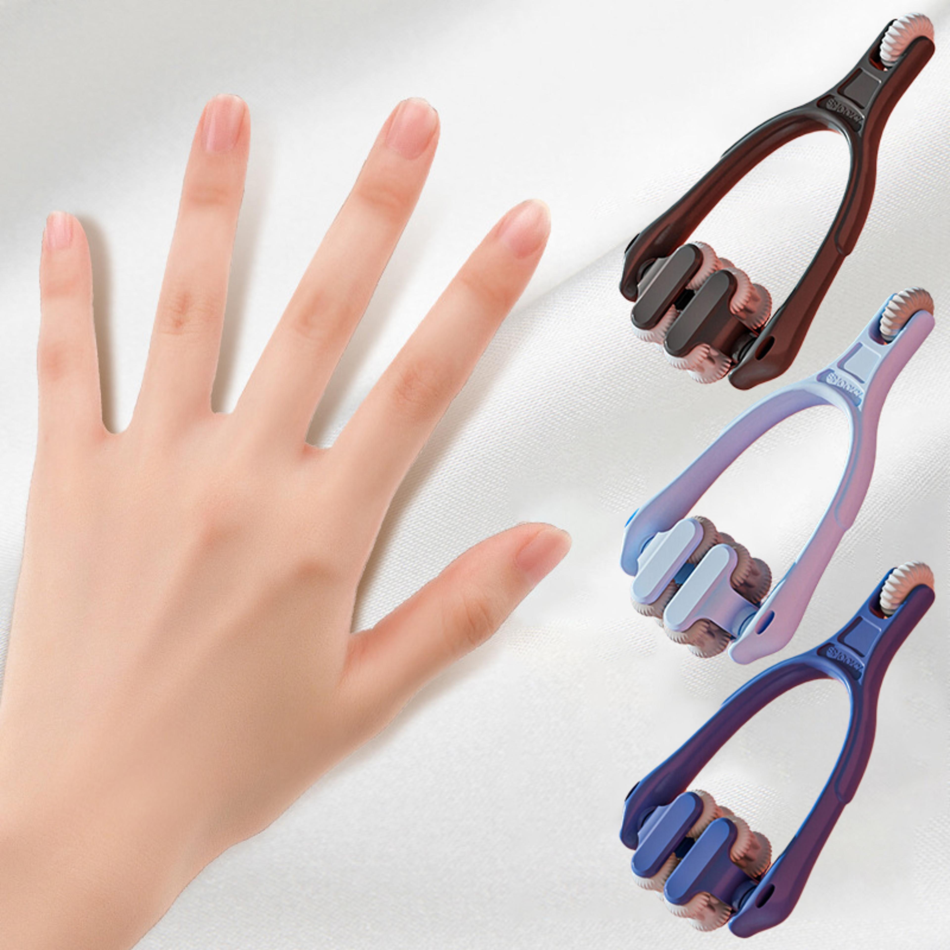 dual row finger massager roller for hand and finger joint relief