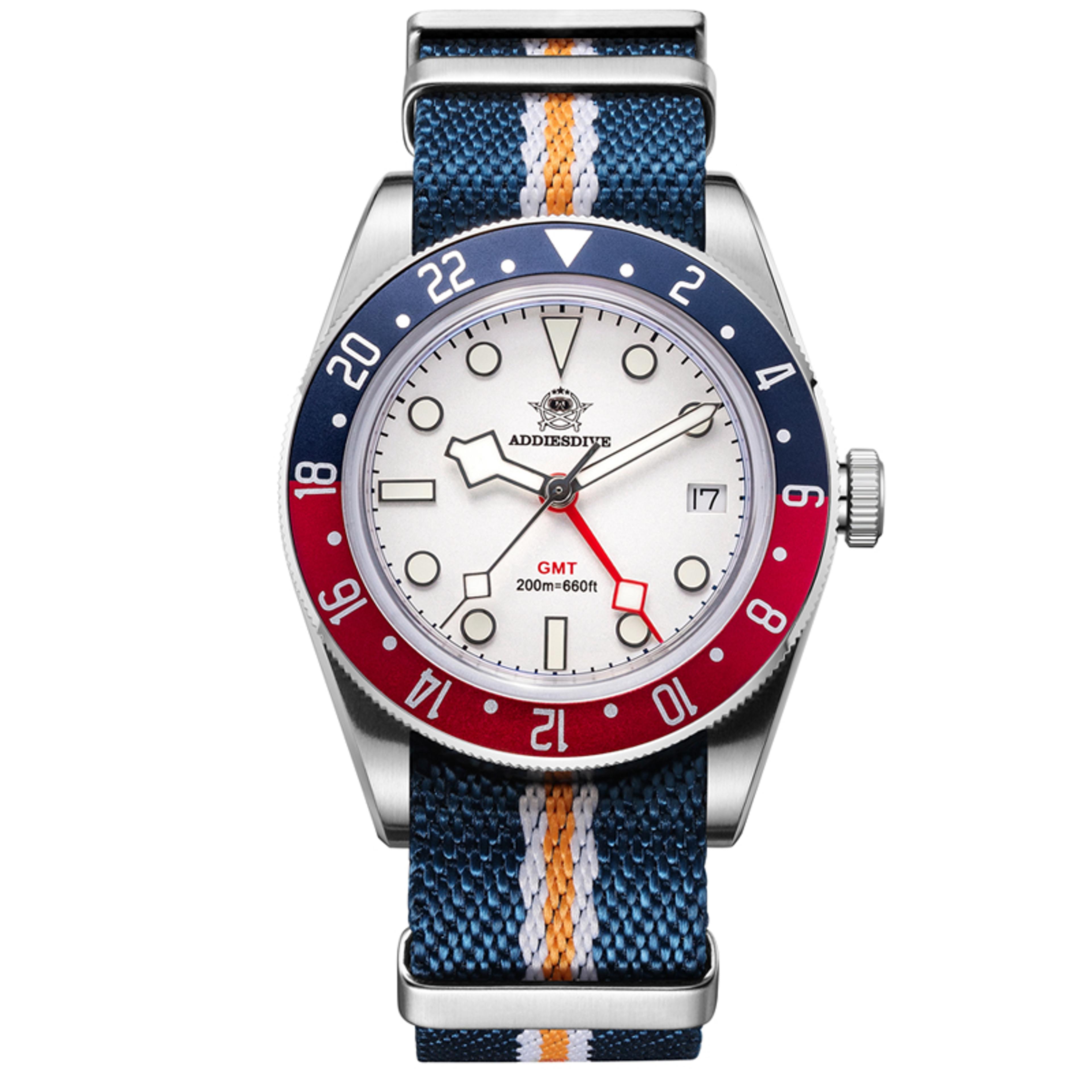 mens gmt watch waterproof swiss quartz luminous diver