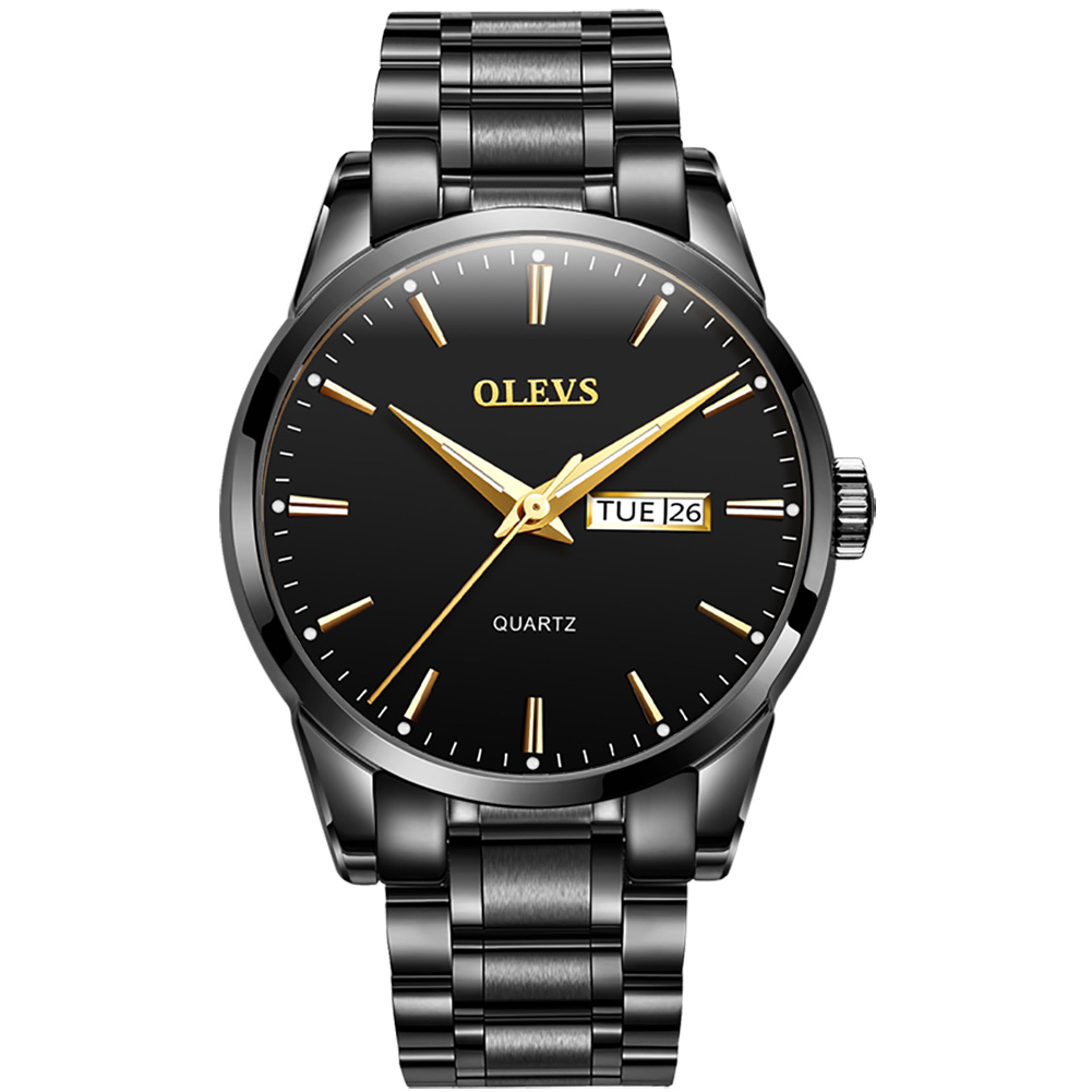 mens gold watch waterproof stainless steel quartz luxury wristwatch