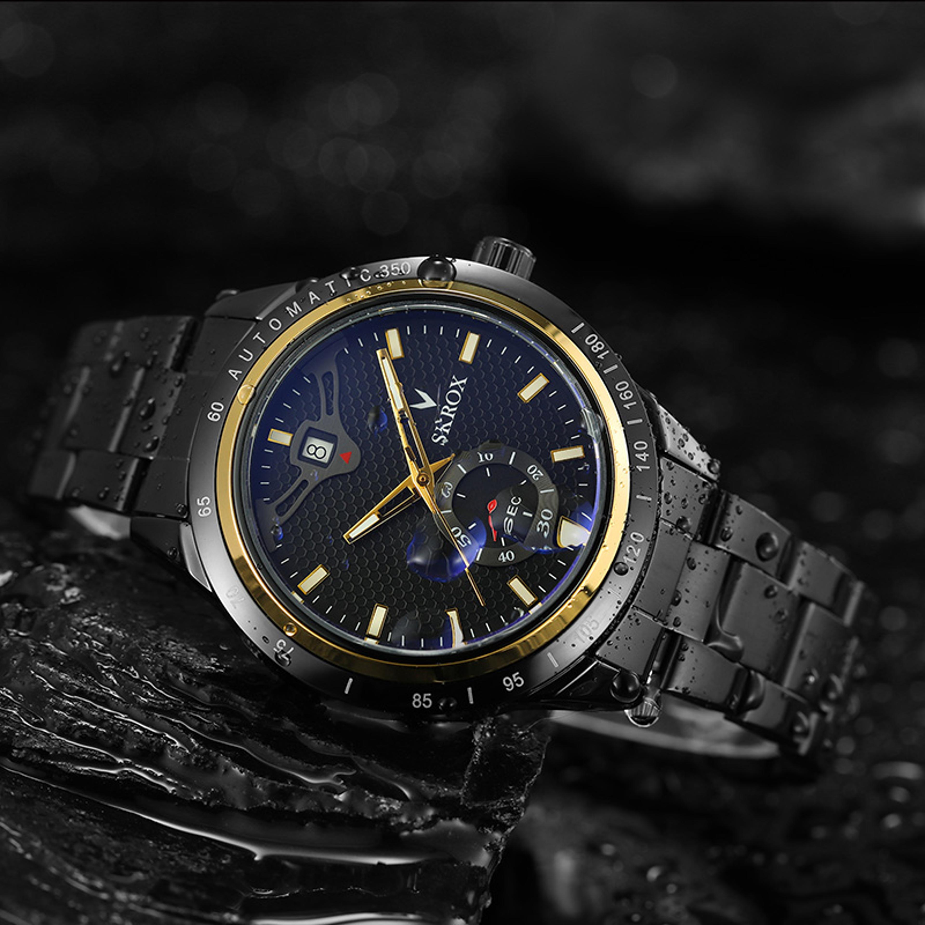 automatic watch for men with sapphire crystal and stainless steel bracelet
