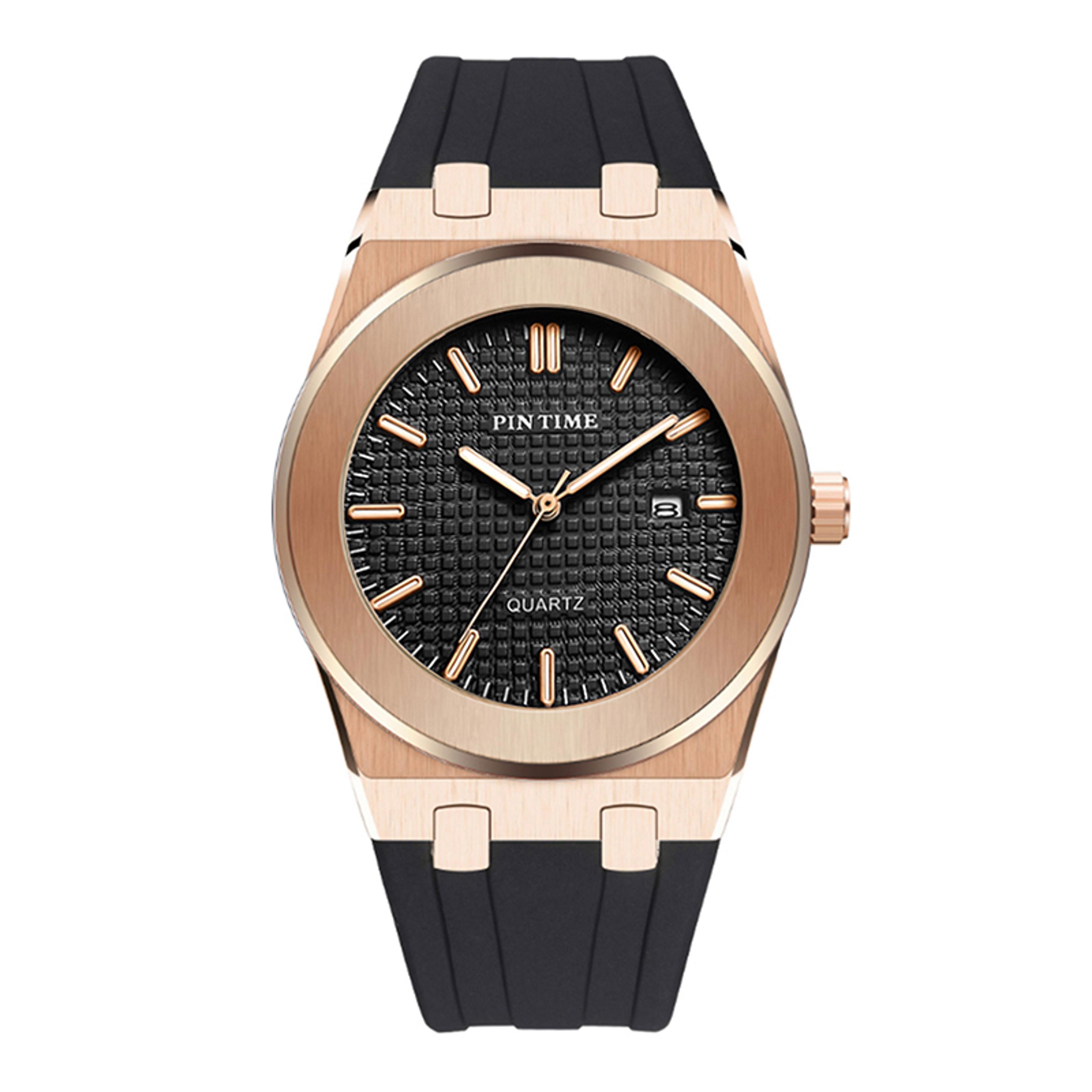 mens quartz watch water resistant sport watch with silicone strap