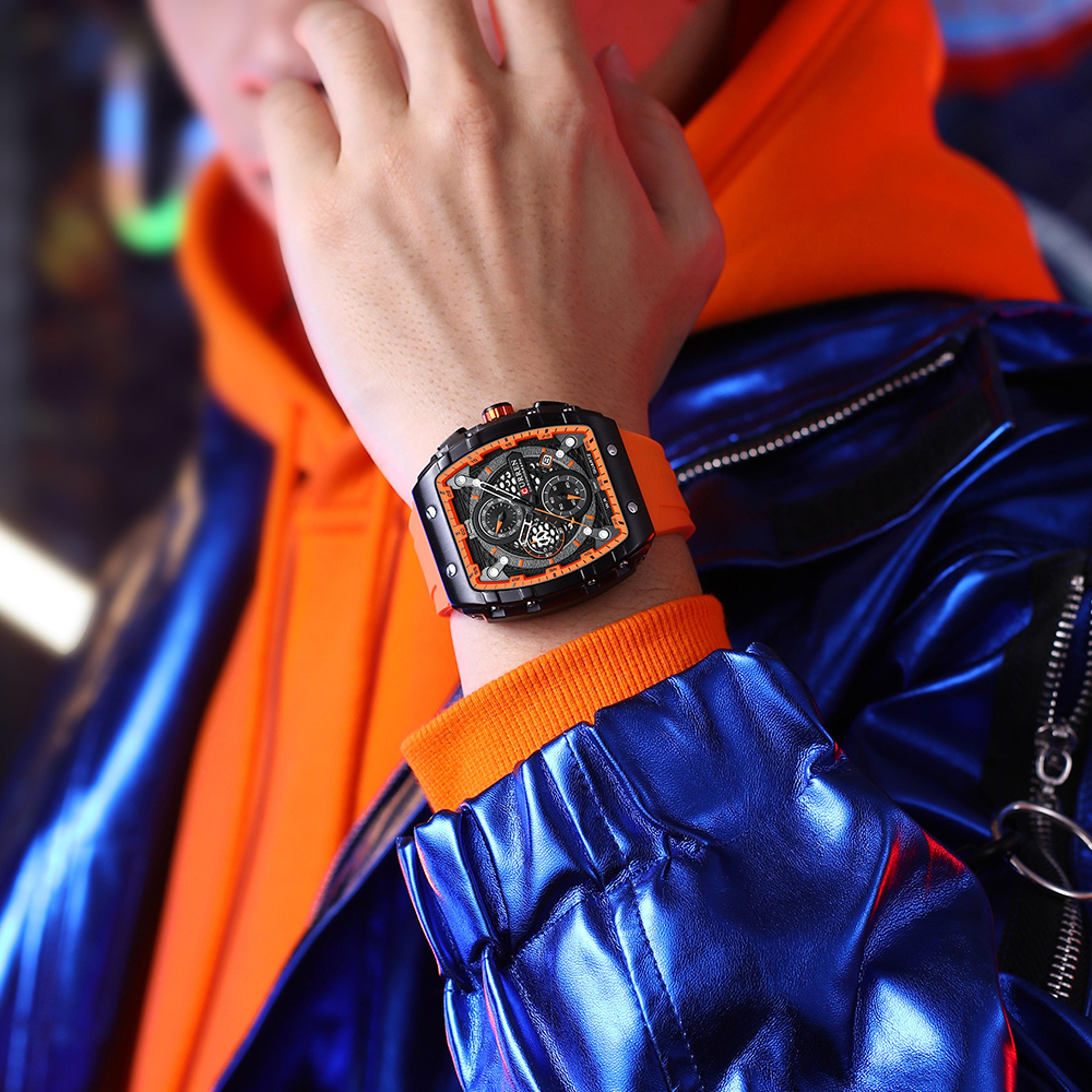luxury square chronograph watch for men waterproof luminous quartz date watch