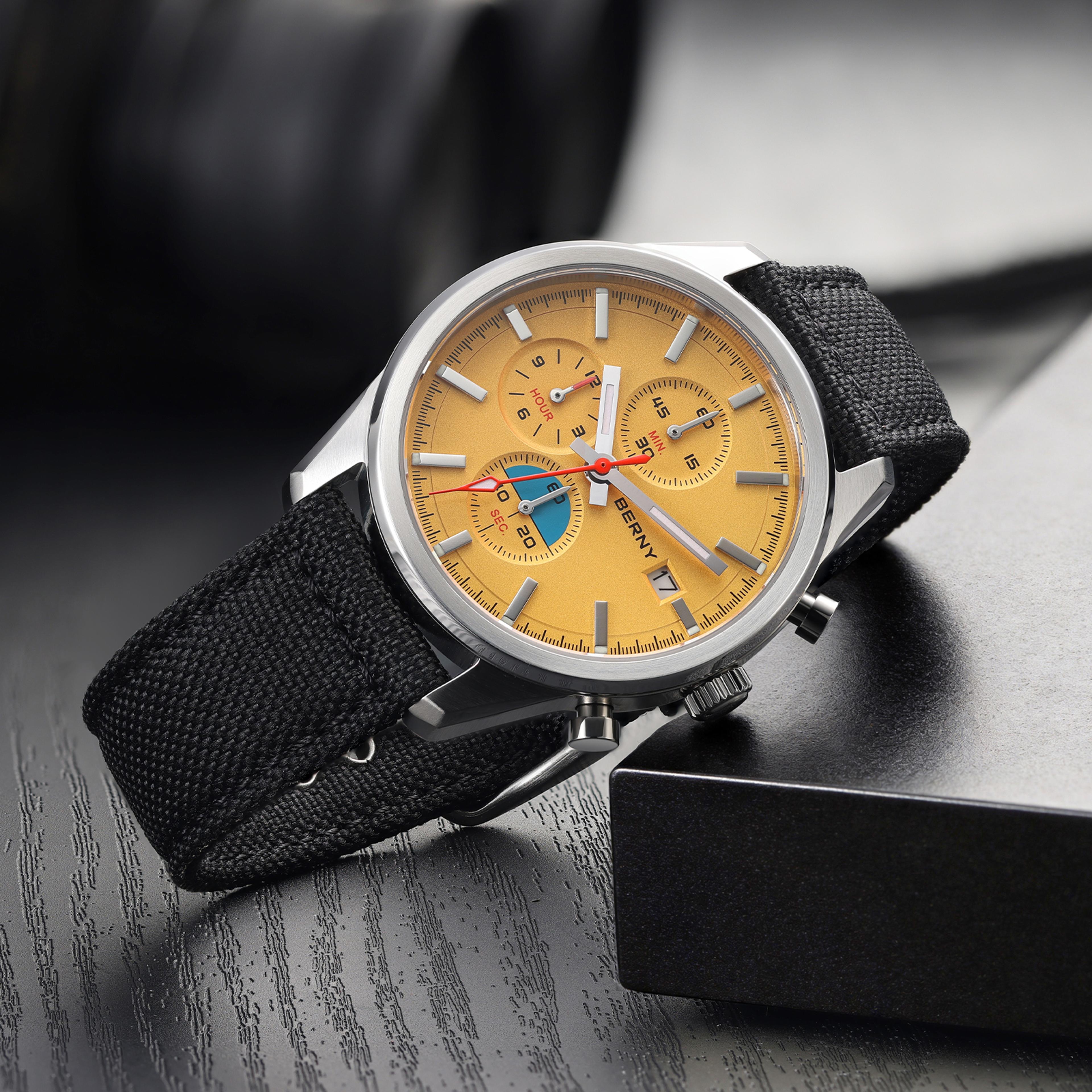 mens chronograph watch miyota os10 sapphire crystal