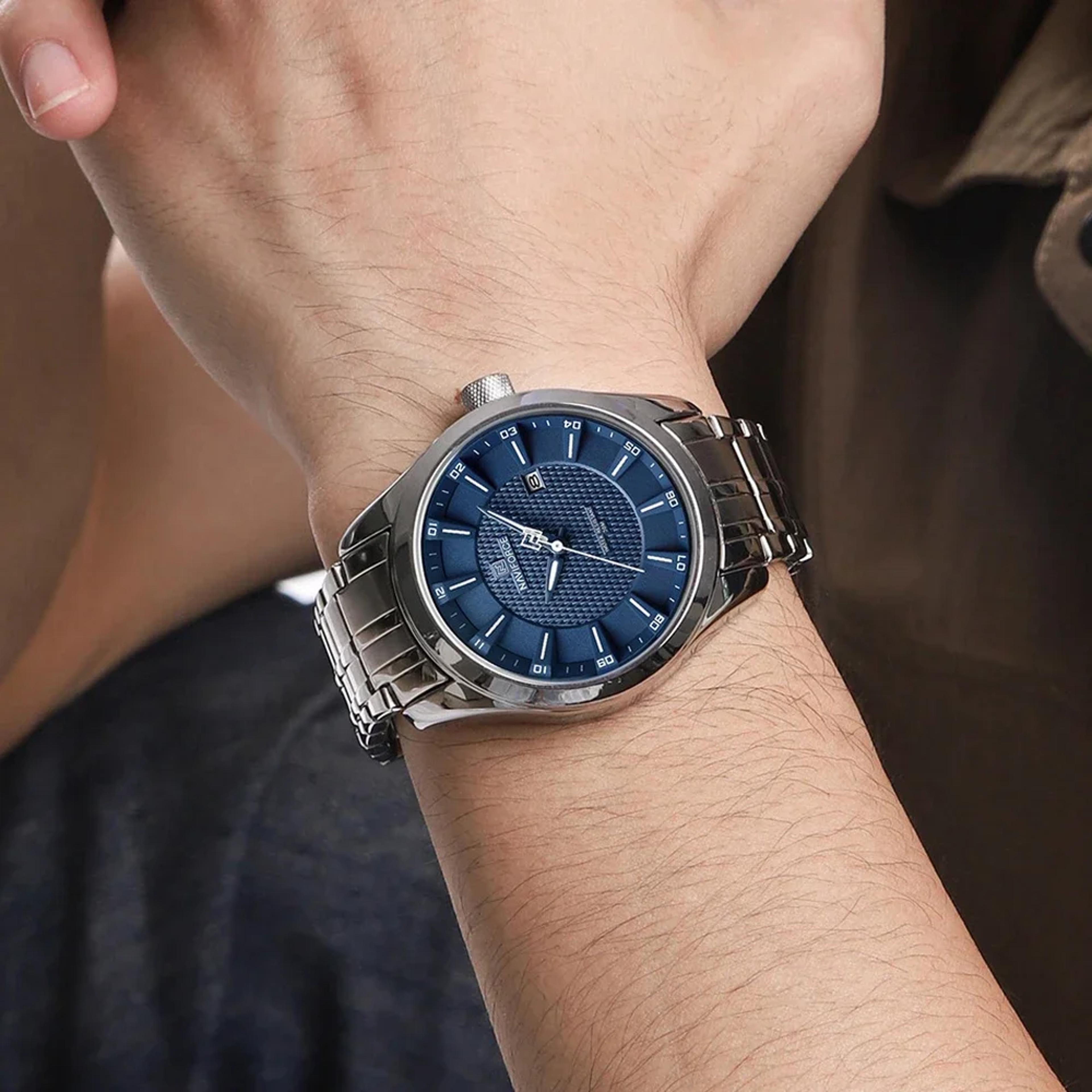 luxury mens quartz watch stainless steel waterproof business watch