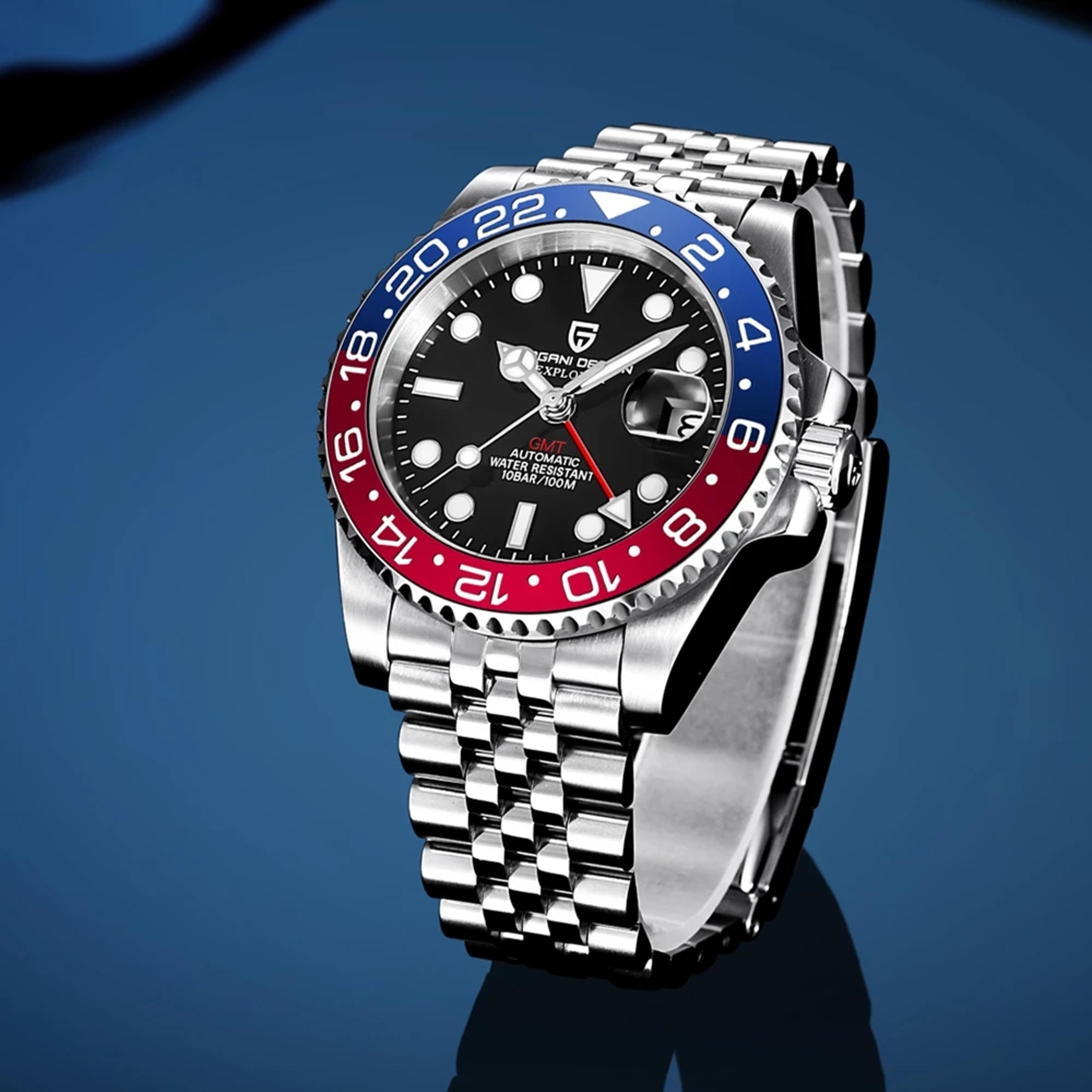 automatic gmt watch for men with sapphire crystal
