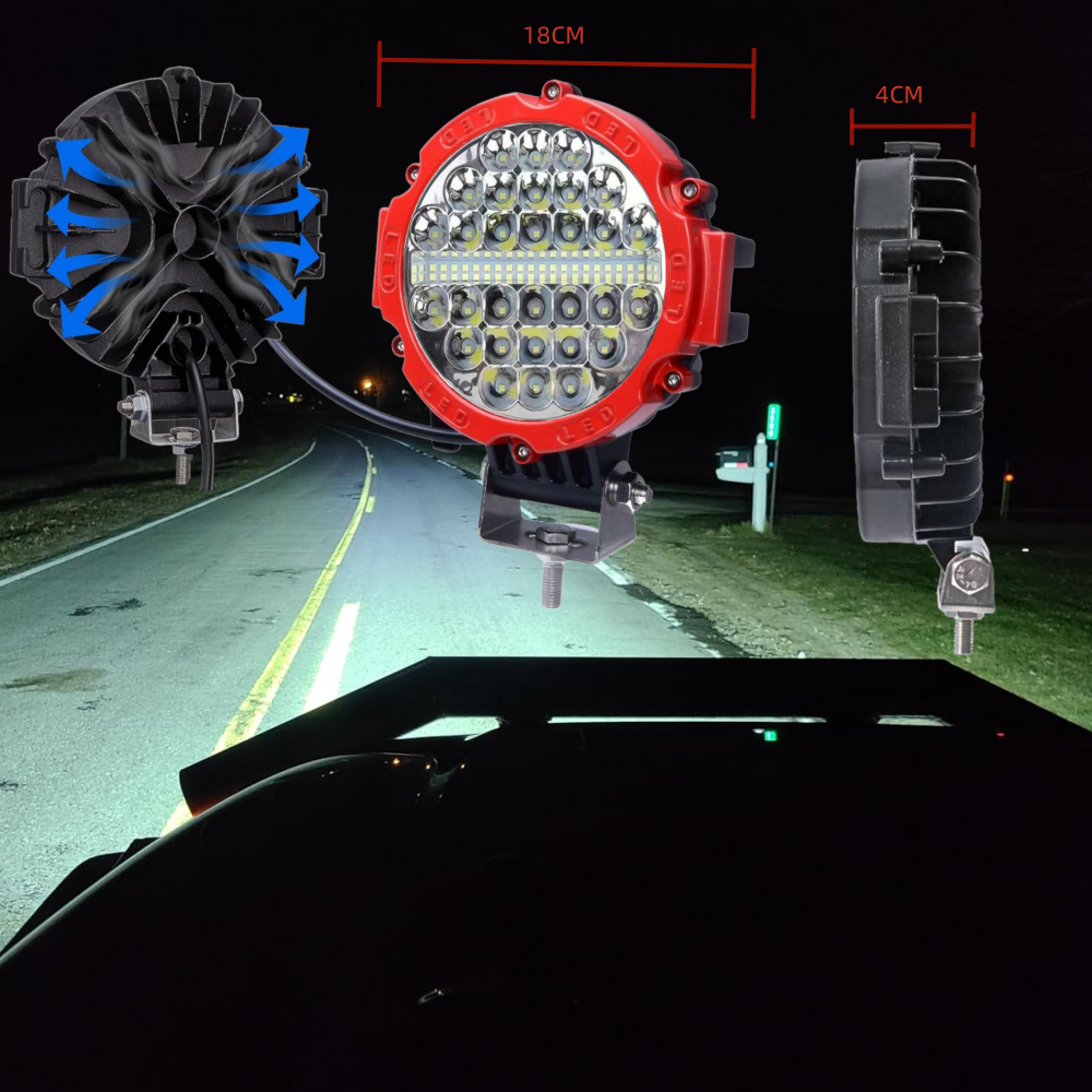 round led offroad lights for truck jeep atv utv and tractor