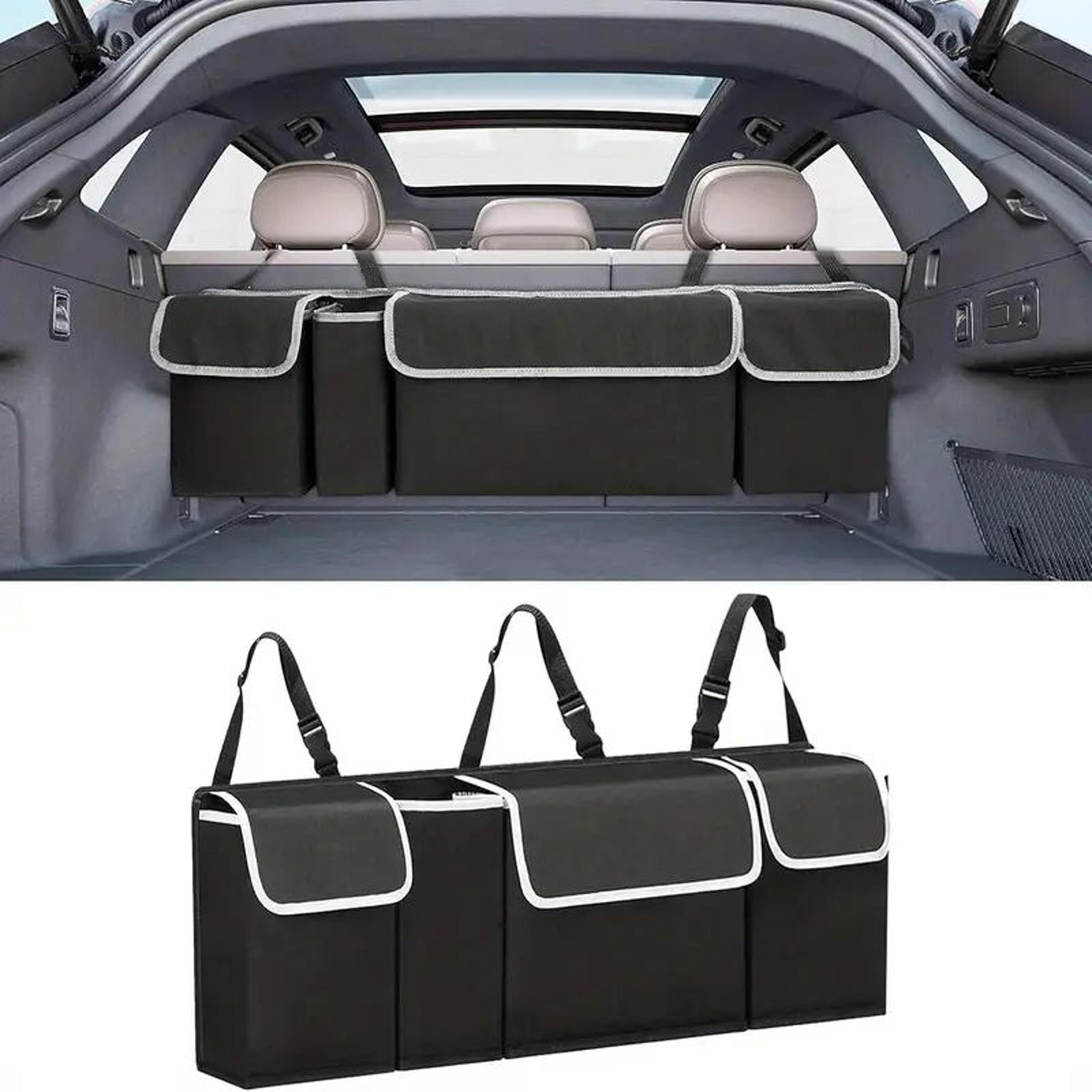 car trunk organizer and backseat storage bag with large capacity pockets
