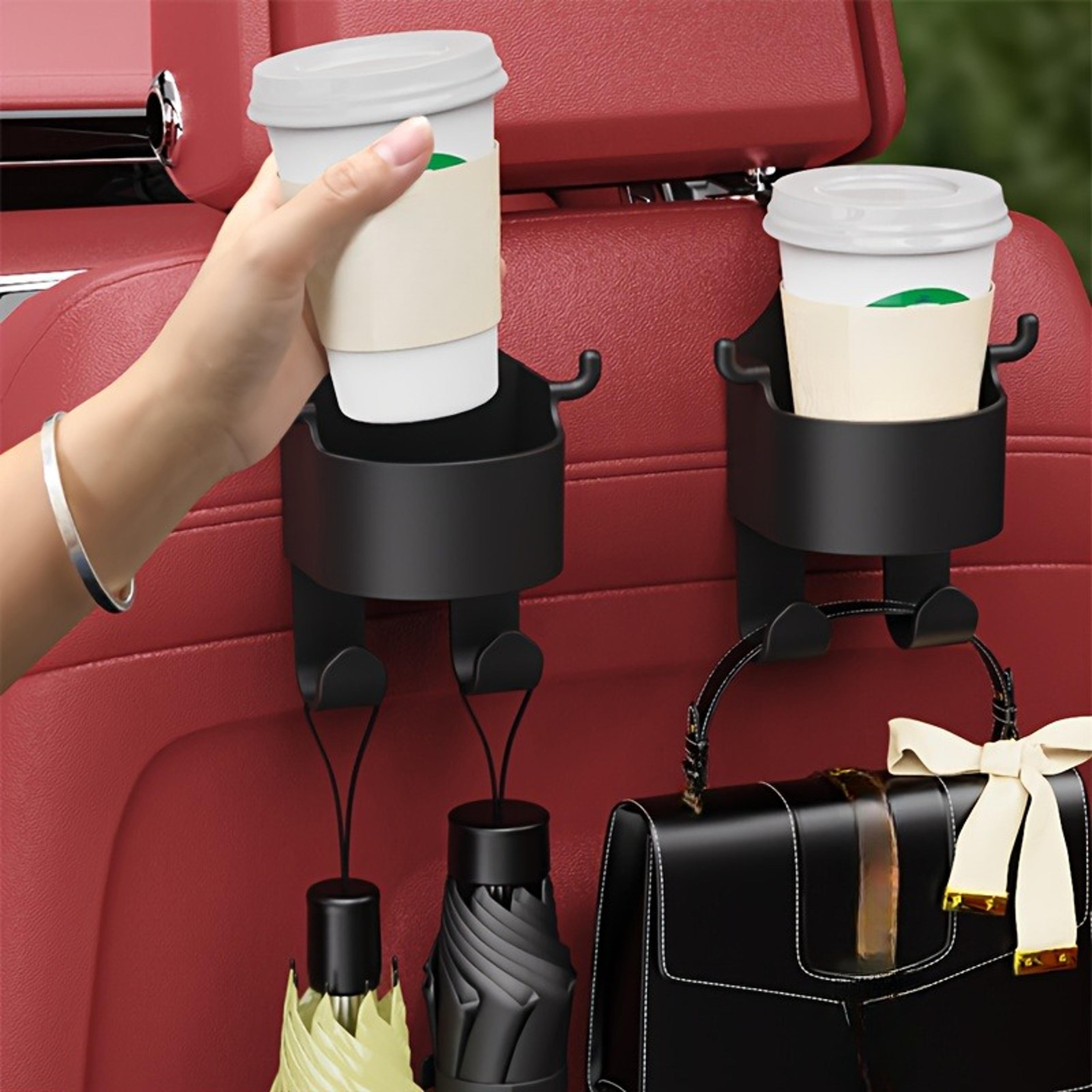 multifunctional car seat back cup holder and headrest hook organizer