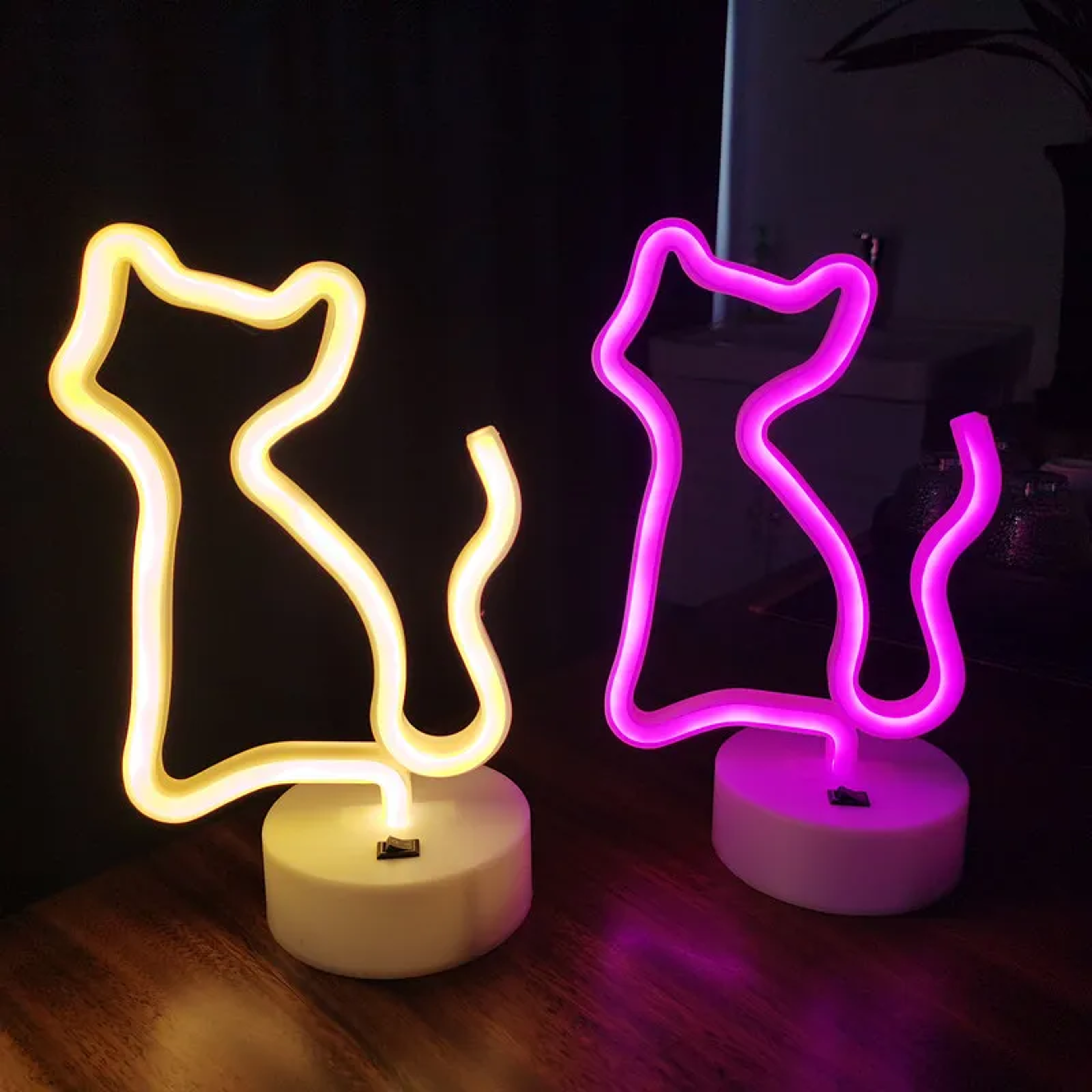 cat neon sign led night light usb and battery powered room decor for cat lovers
