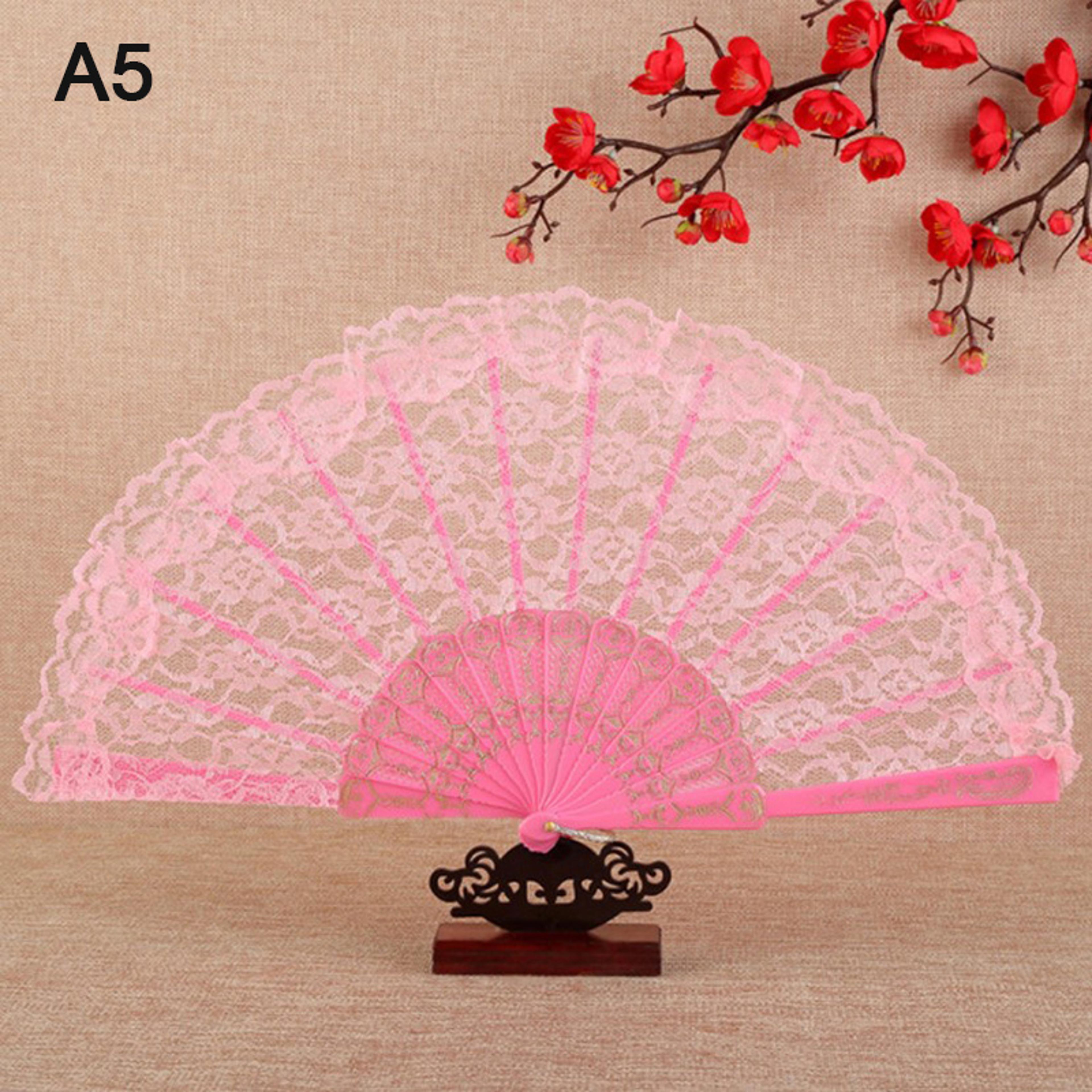 victorian lace hand fan vintage floral folding fan for cosplay weddings and dance