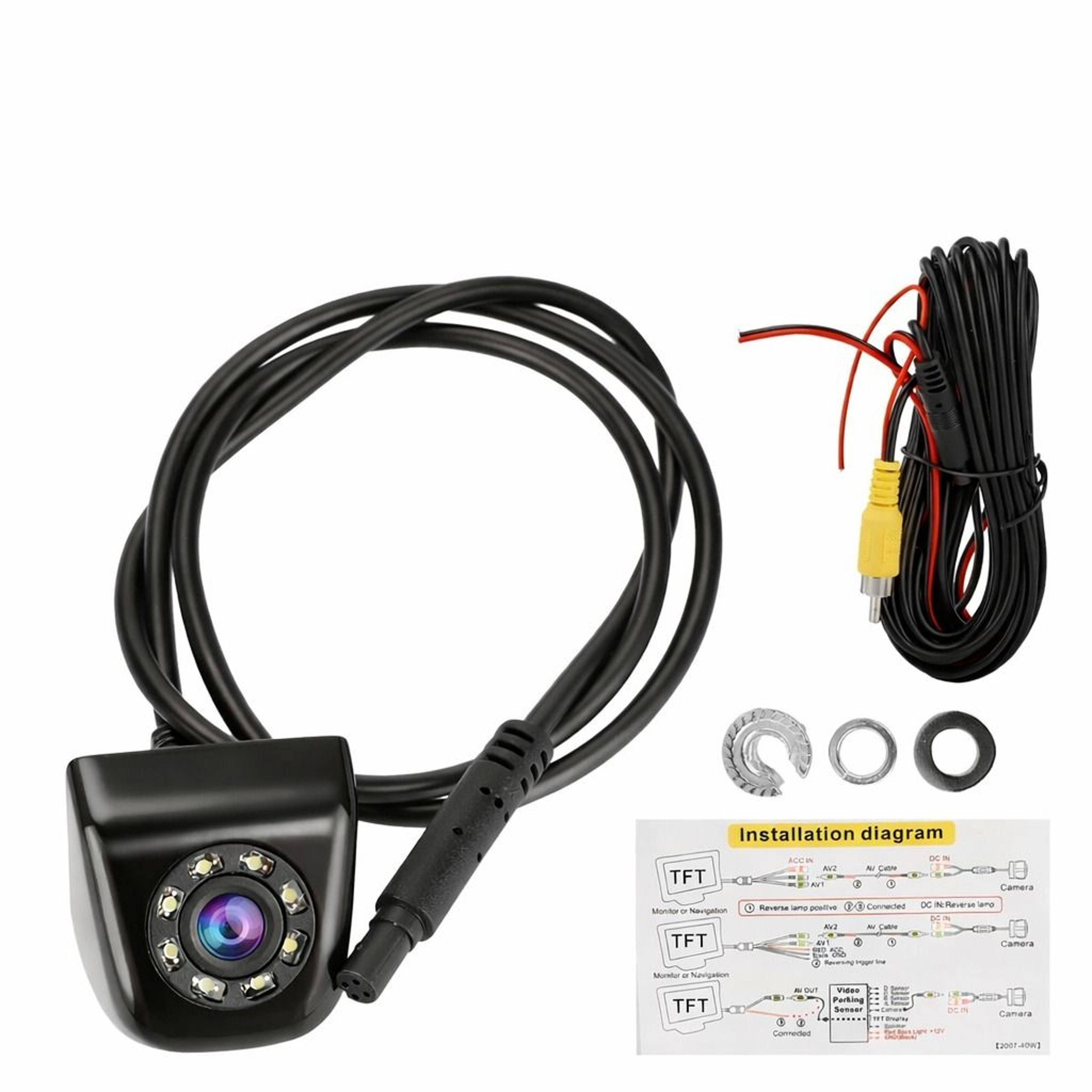 night vision waterproof reverse camera, car rear view backup cam with hd parking guide