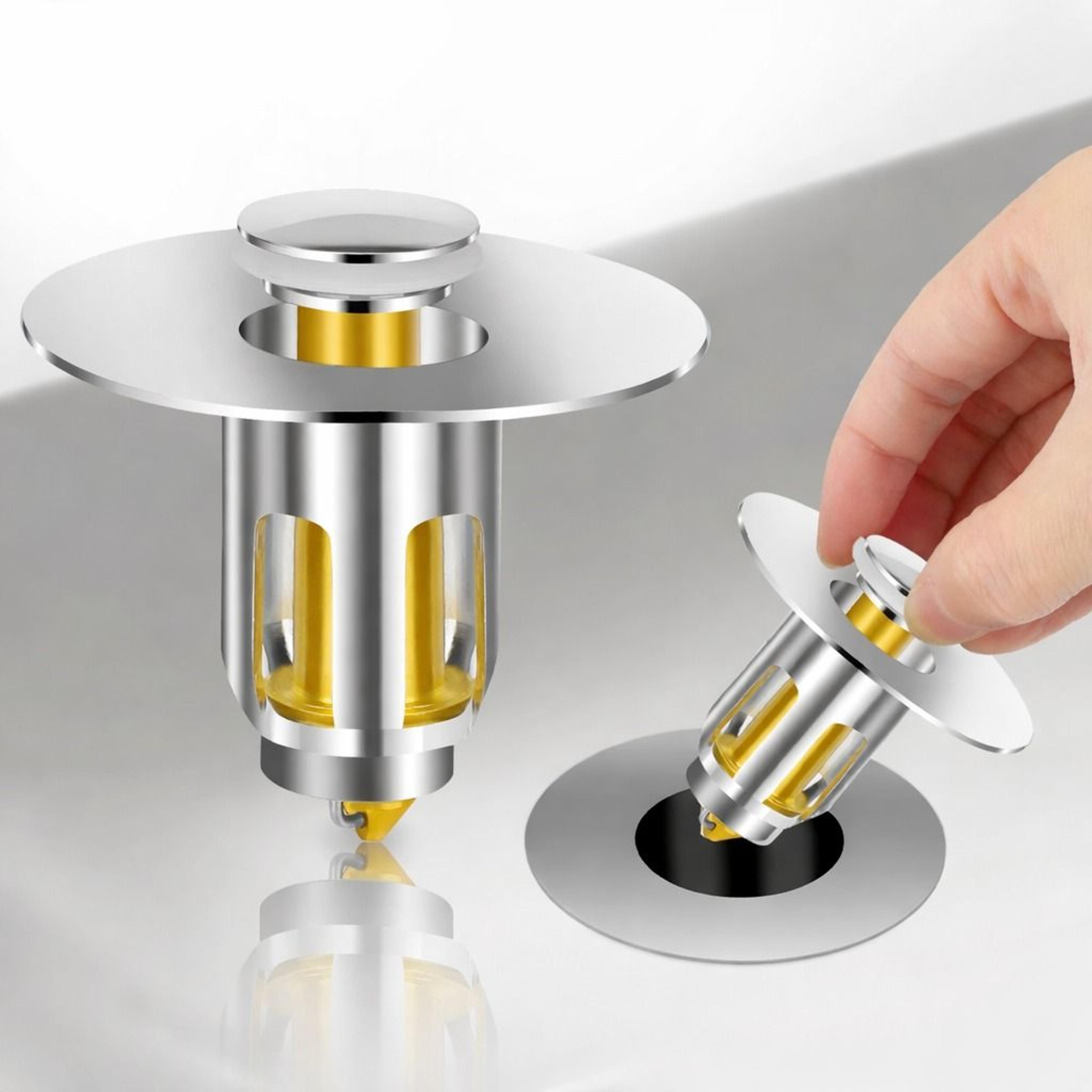 universal bathroom sink plug stopper, pop-up drain filter for wash basin, core bounce design, easy install