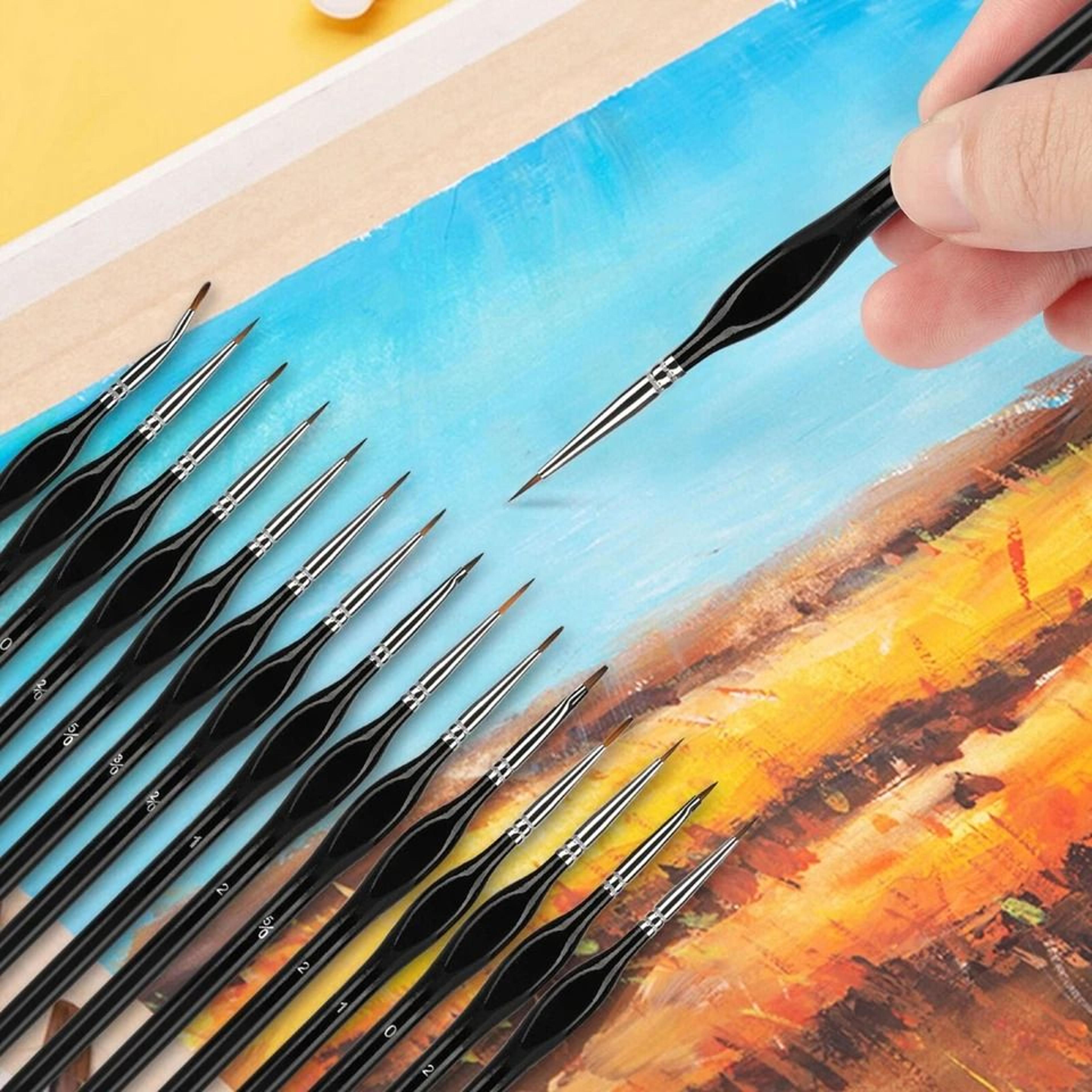 fine tip miniature brushes set for art, model craft, oil painting, nail art projects