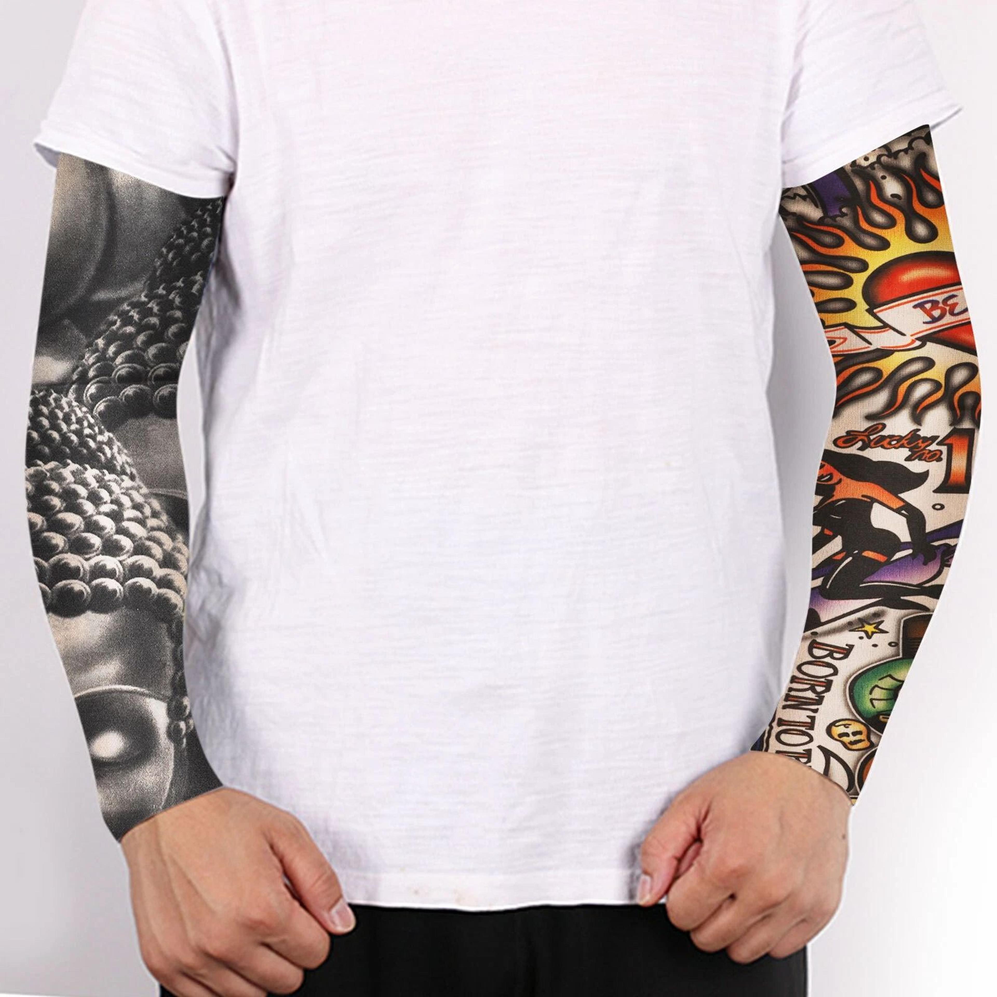 stretchable tattoo arm sleeves, uv protection, comfortable for sports, running, and golf