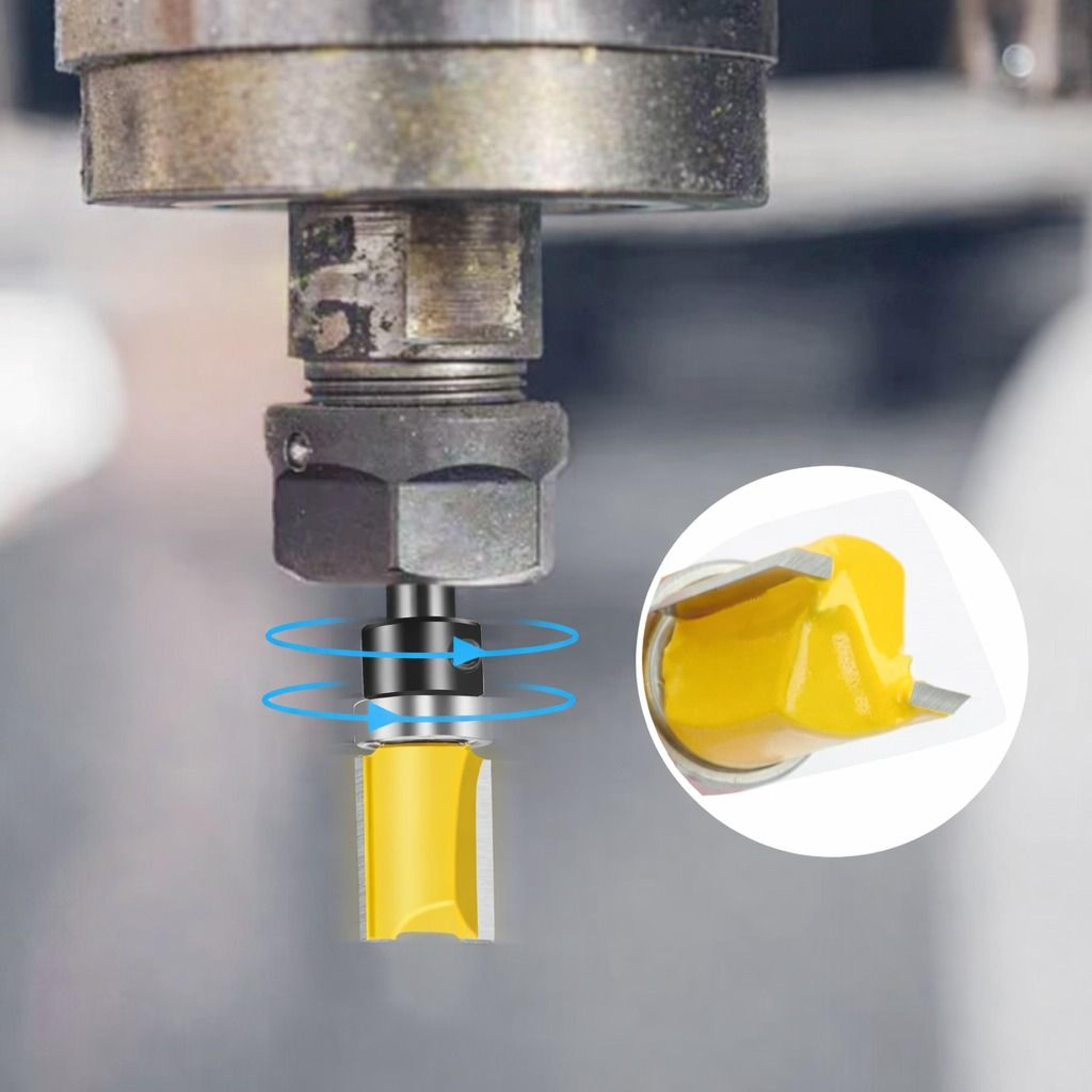 flush trim router bit set, carbide, top bearing, perfect for woodworking projects