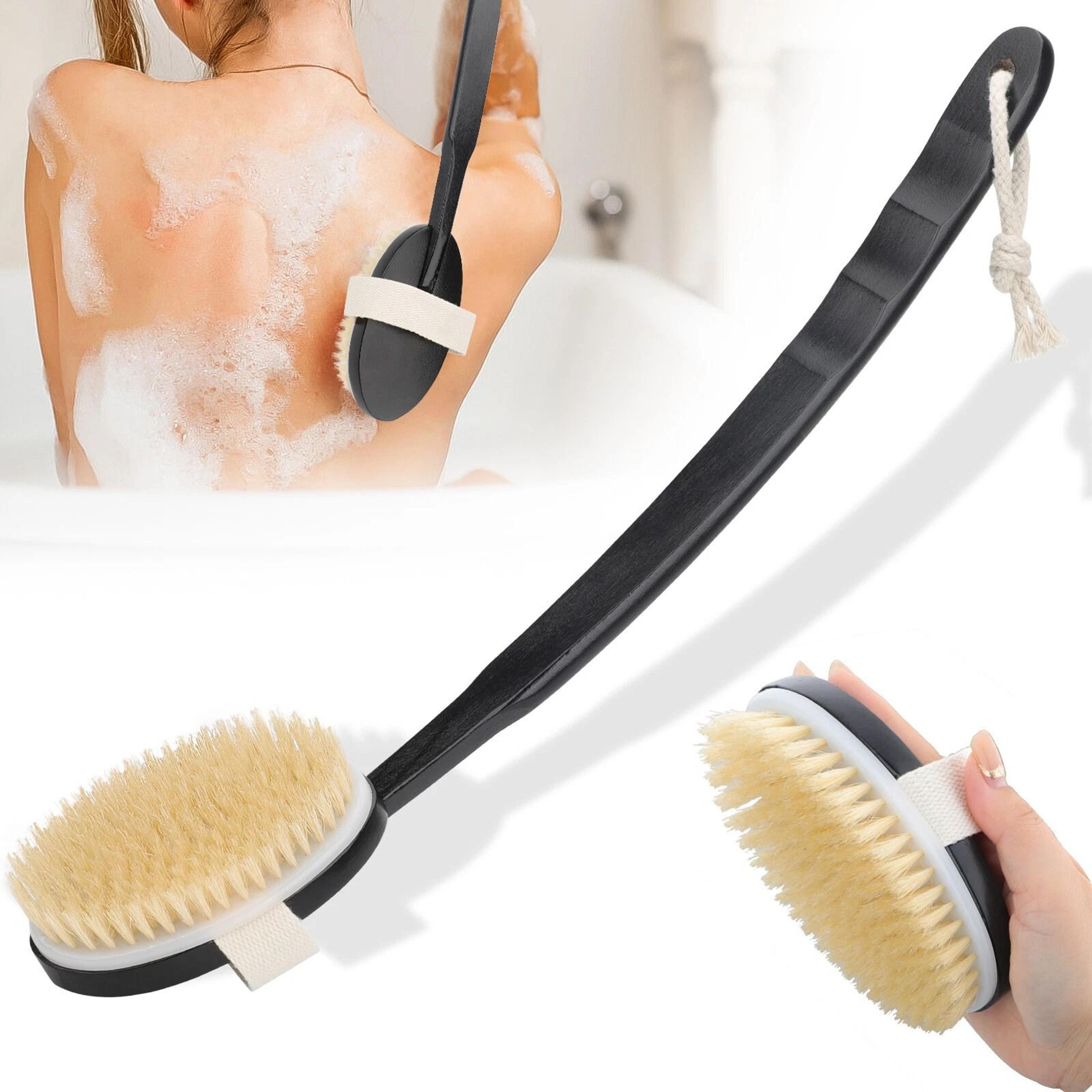 detachable bath brush, back scrubber shower, long handle body exfoliator
