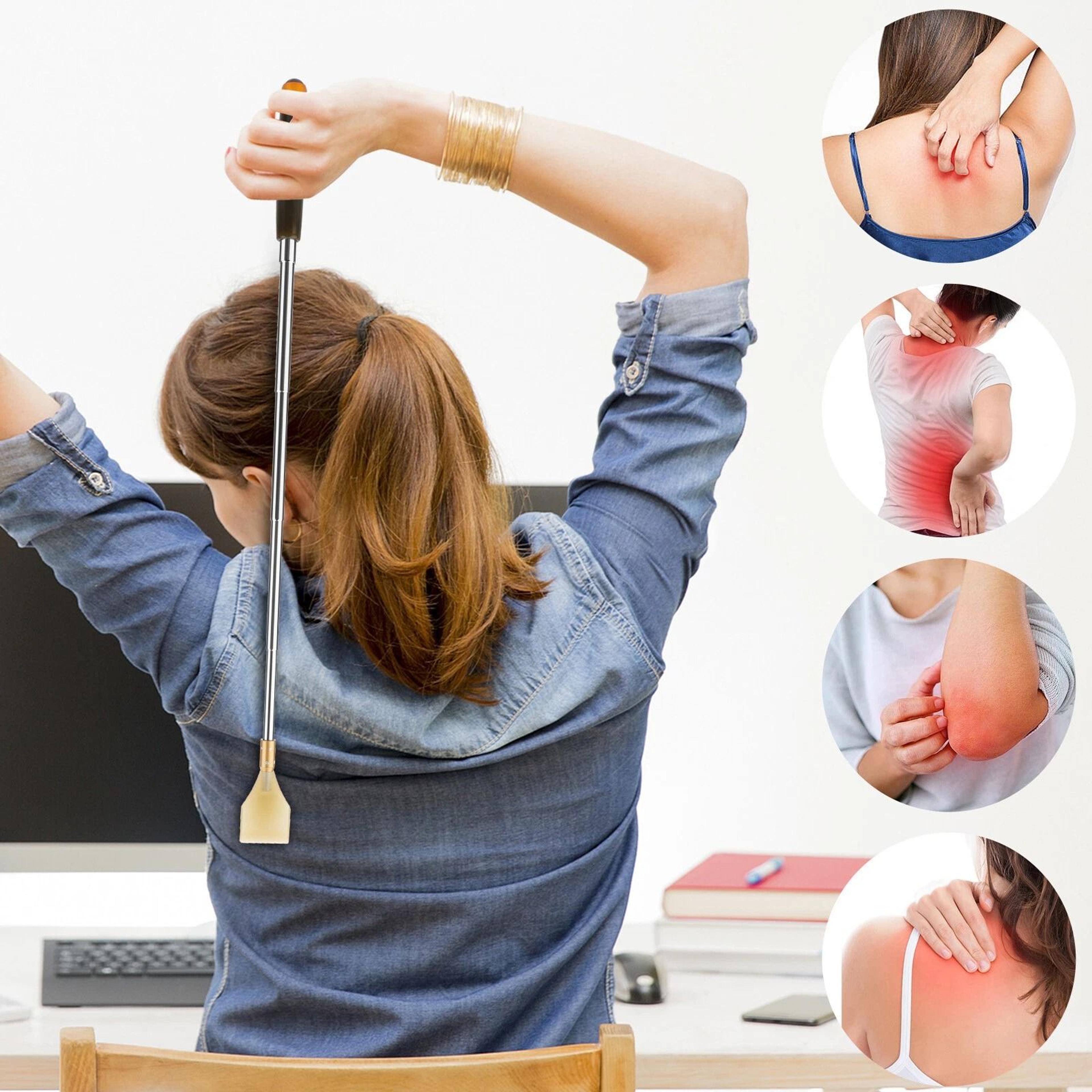 telescoping back scratcher, portable acupoint massager, relieve itching tool