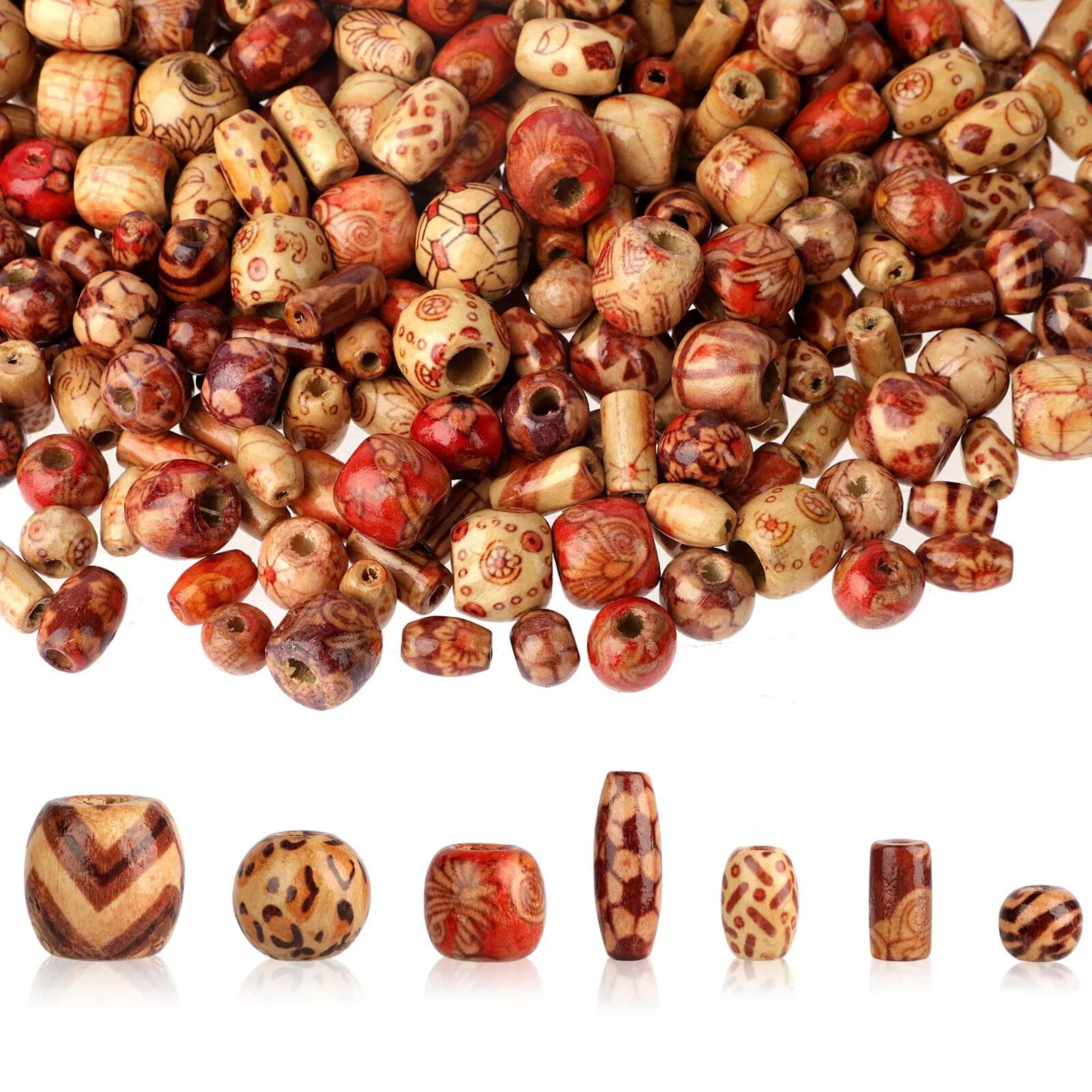 craft diy wooden beads for jewelry making, natural flower bead supplies
