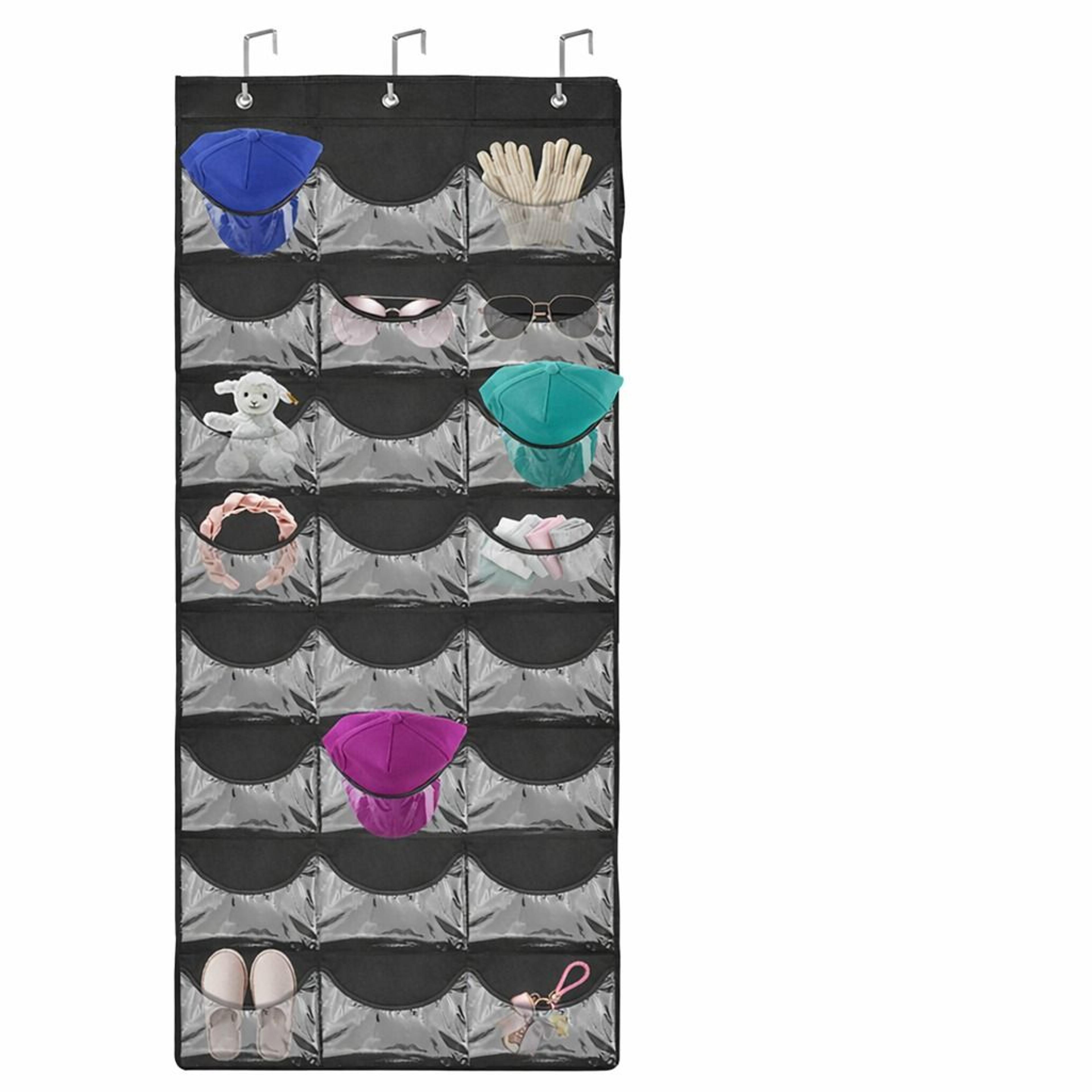 baseball cap storage holder, over door hat organizer rack, deep pockets for closet