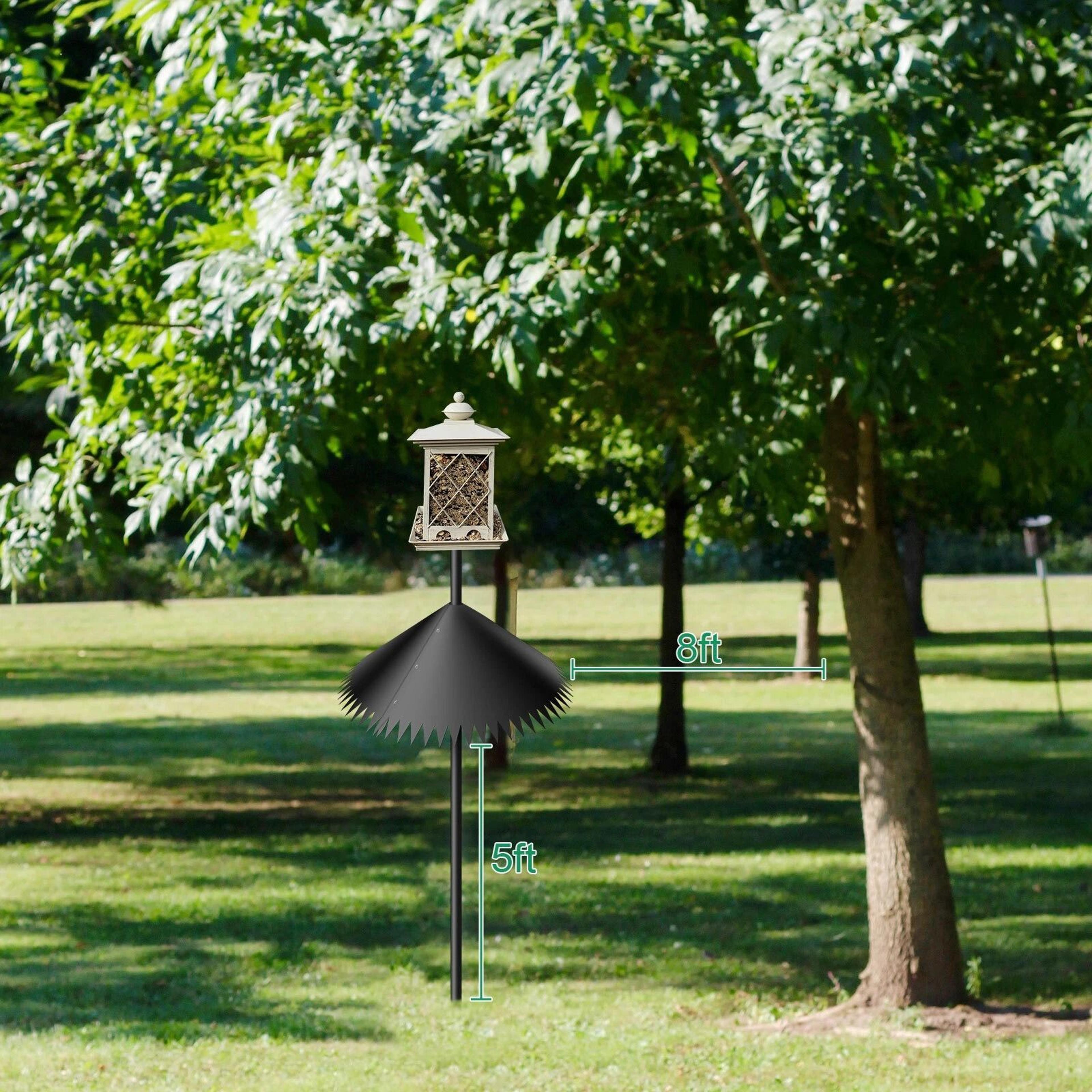squirrel proof baffle, large around-wrap squirrel baffles for bird feeder protection, weather-resistant