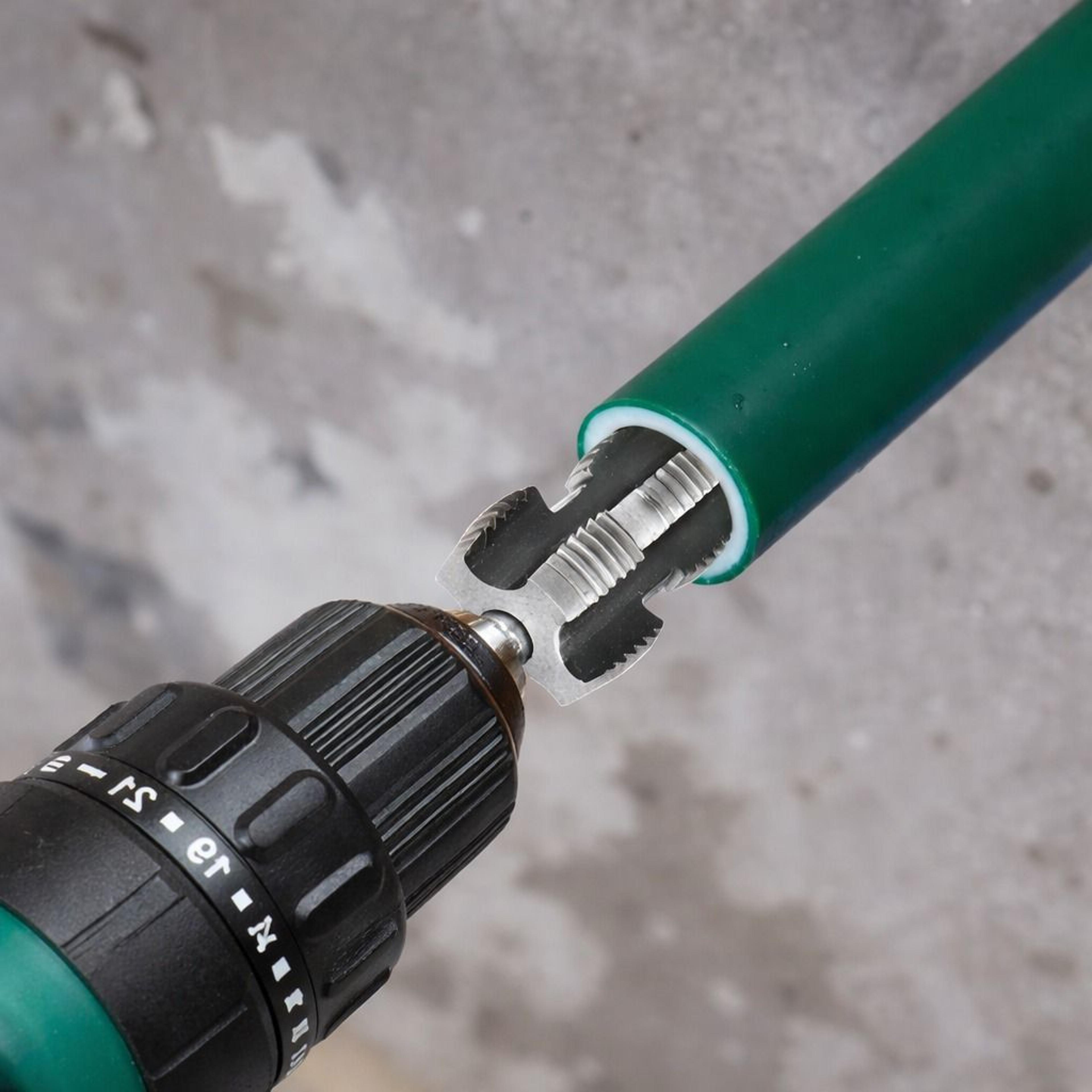 integrated pipe threading tool kit, external thread repair for pvc & water pipes