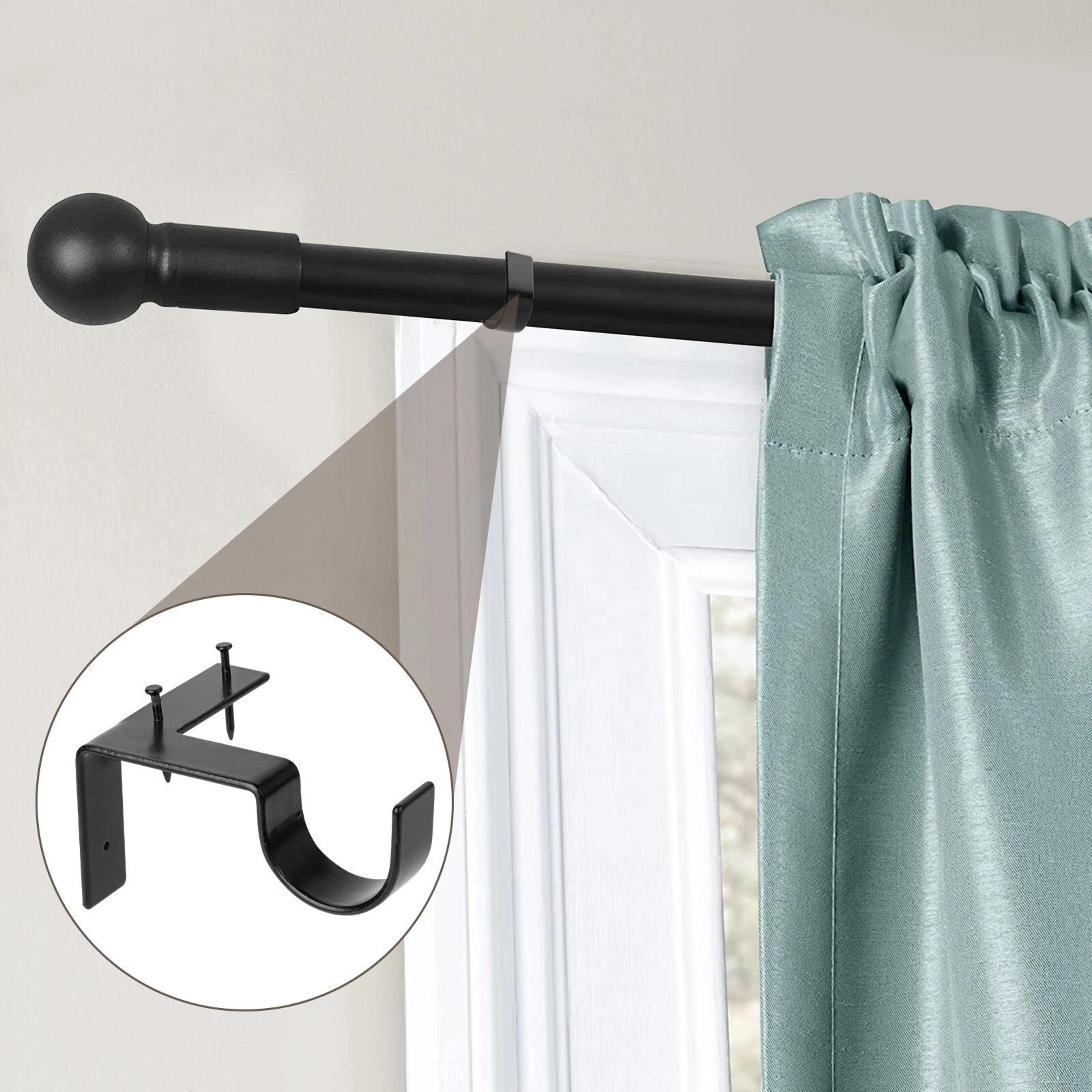 curtain rod brackets, no drill, heavy duty curtain holder for wooden window frames
