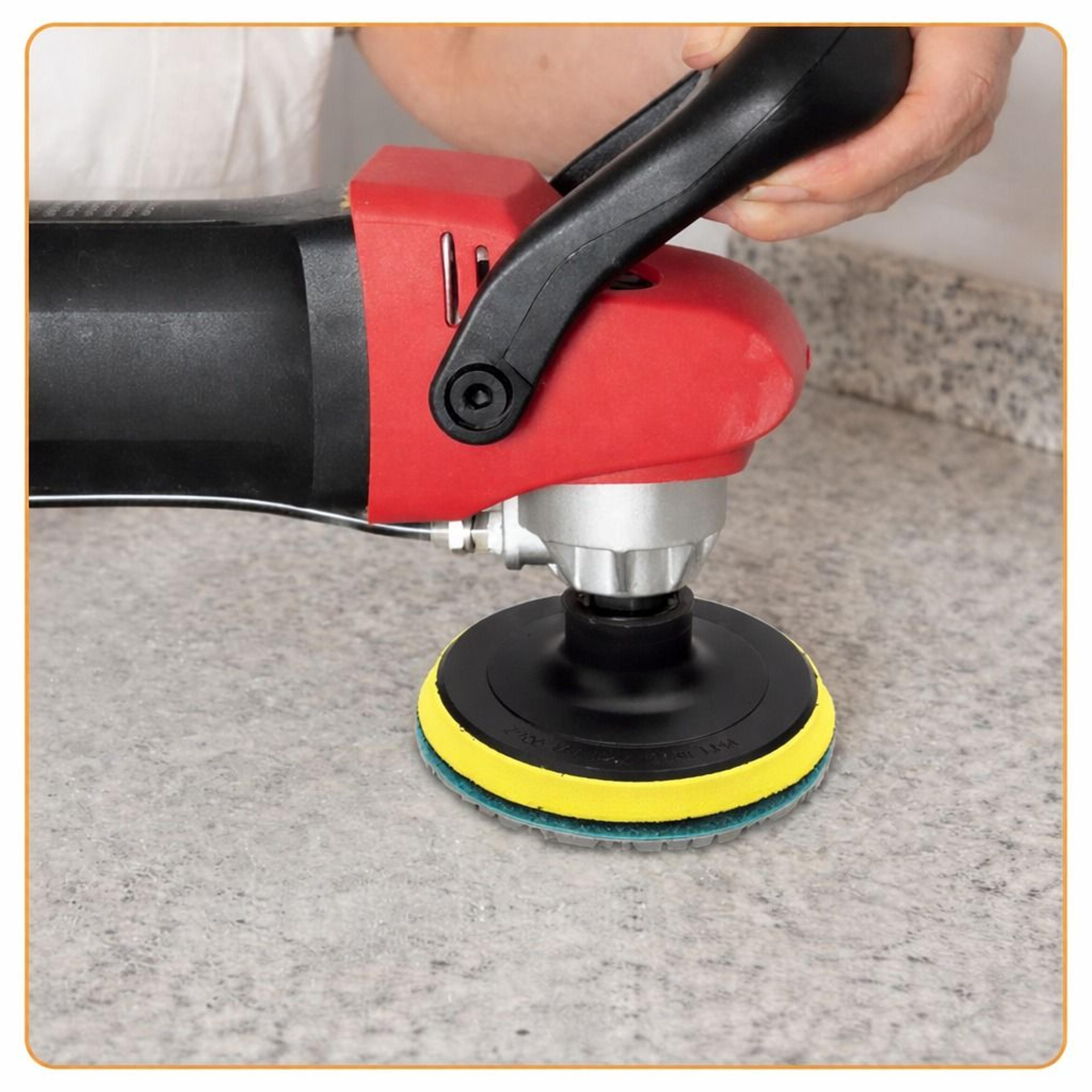 diamond wet polishing pads kit for stone, concrete, marble, granite, glass – pads with hook & loop backing, resin bond