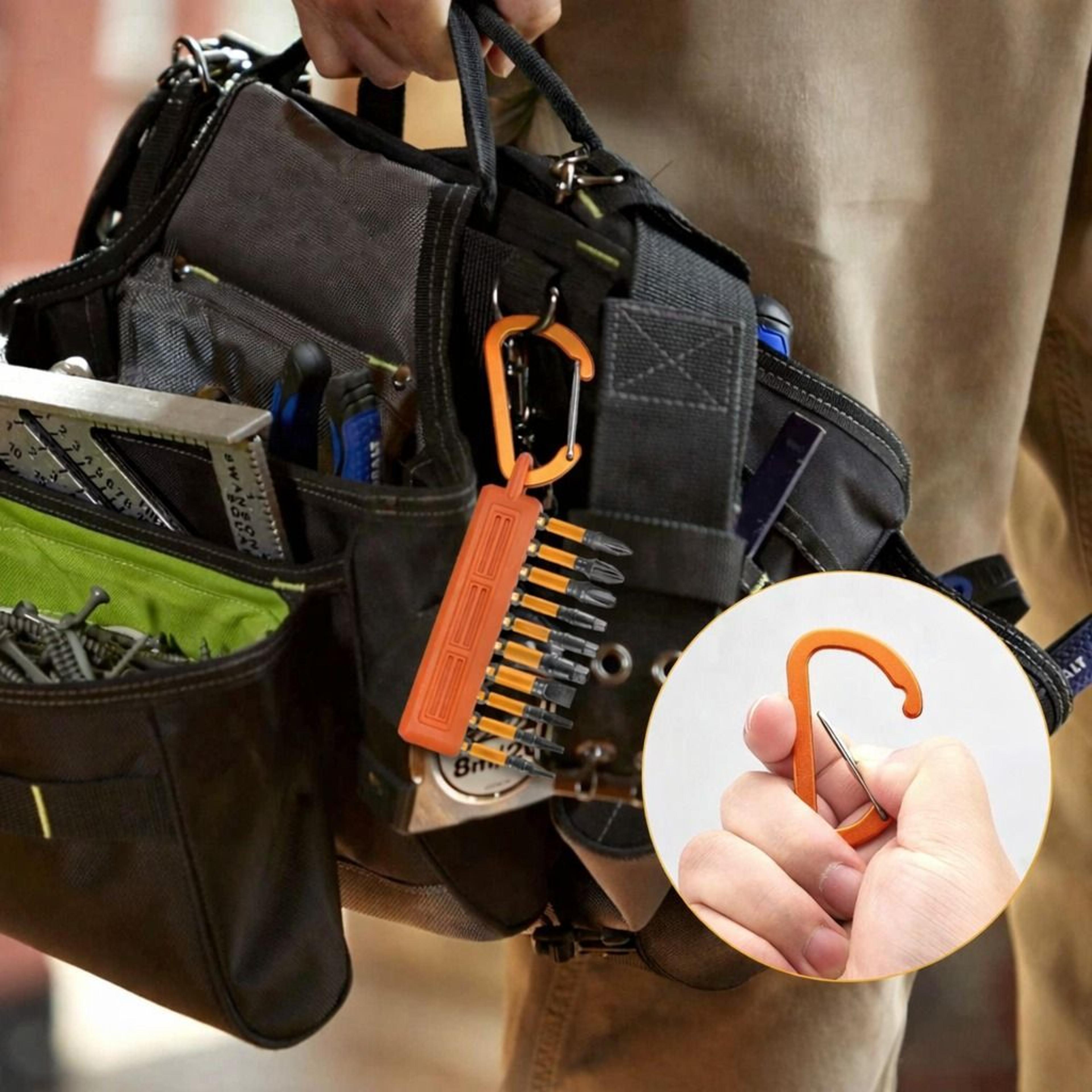 screwdriver bit holder organizer with carabiner , space-saving storage