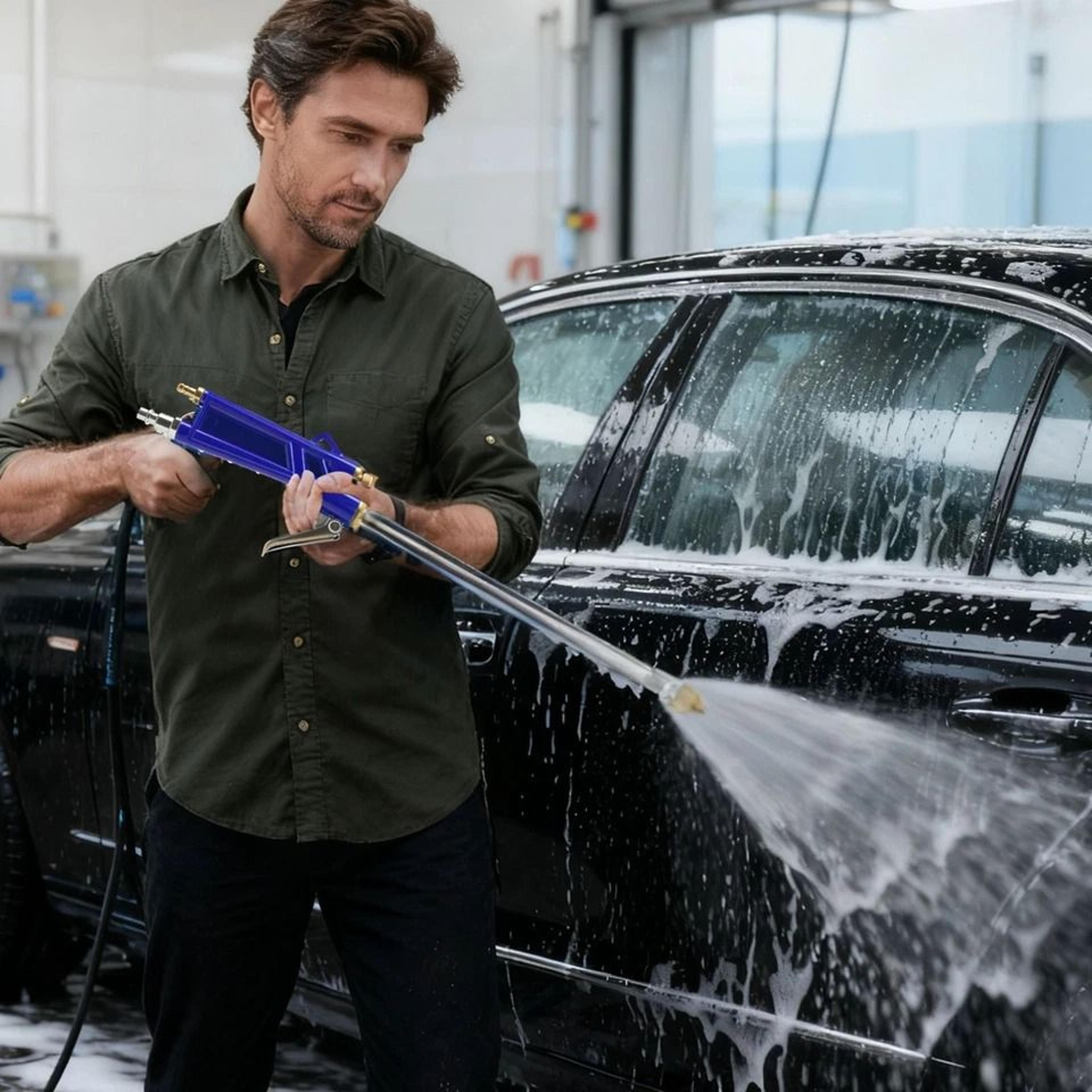 heavy duty engine cleaning air blow gun with siphon hose – powerful pneumatic automotive cleaning tool
