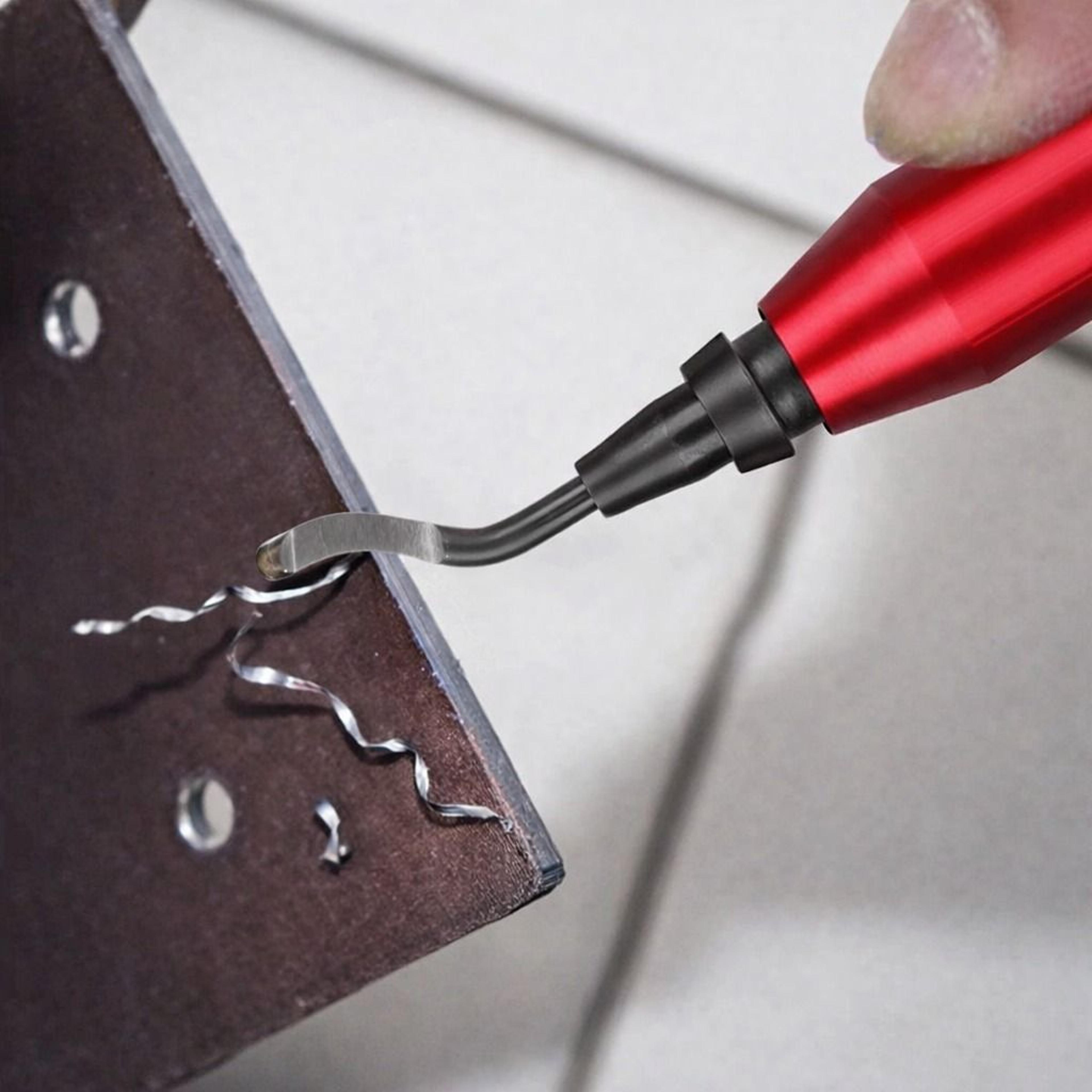 deburring tool kit with high-speed steel burr removal blades & pointed cutter pen