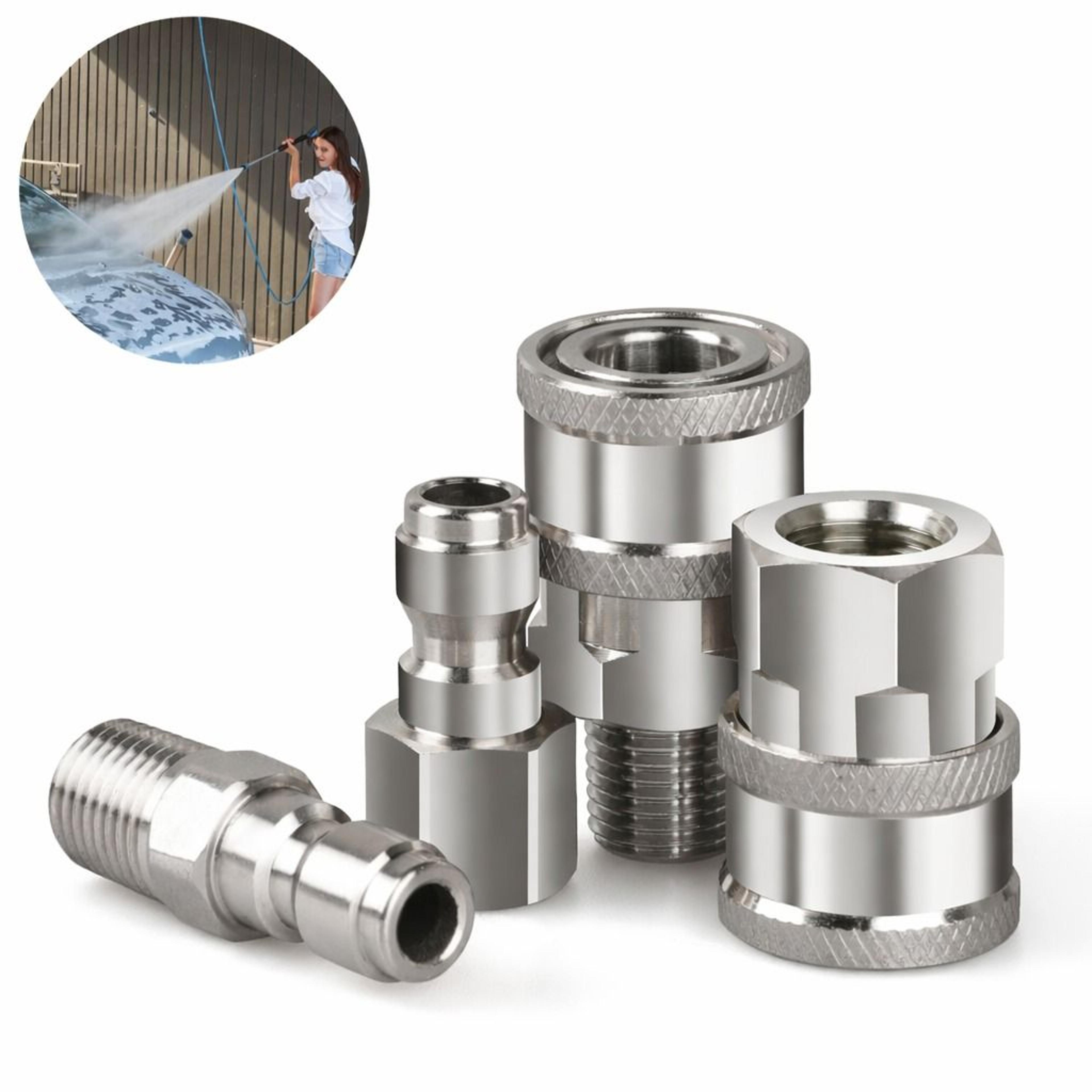 pressure washer quick connect adapter kit - stainless steel fittings