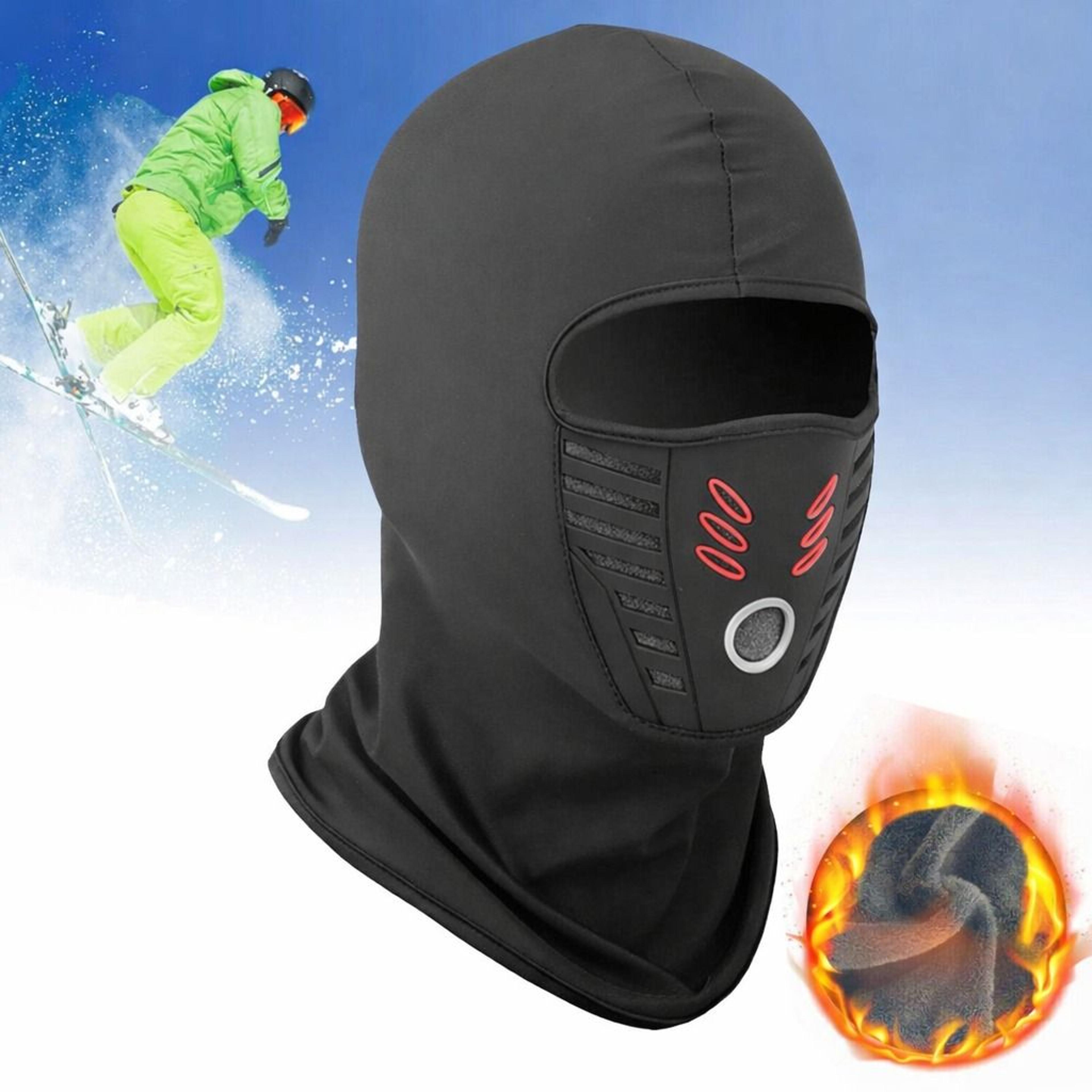 outdoor stretch full face mask – windproof, fleece, summer & winter protection for skiing, biking, and more