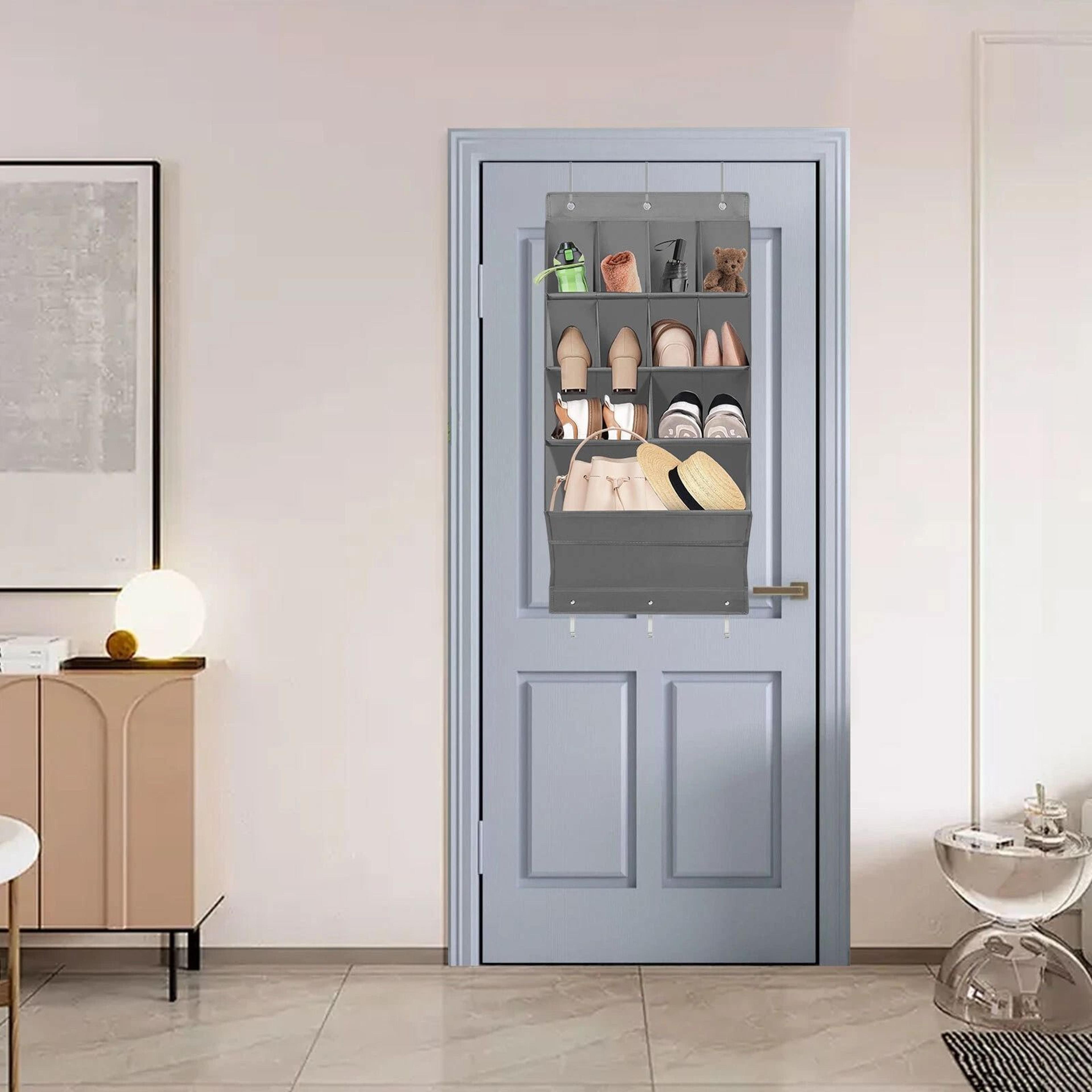 over door shoe organizer rack – hanging storage holder for shoes, accessories, and more