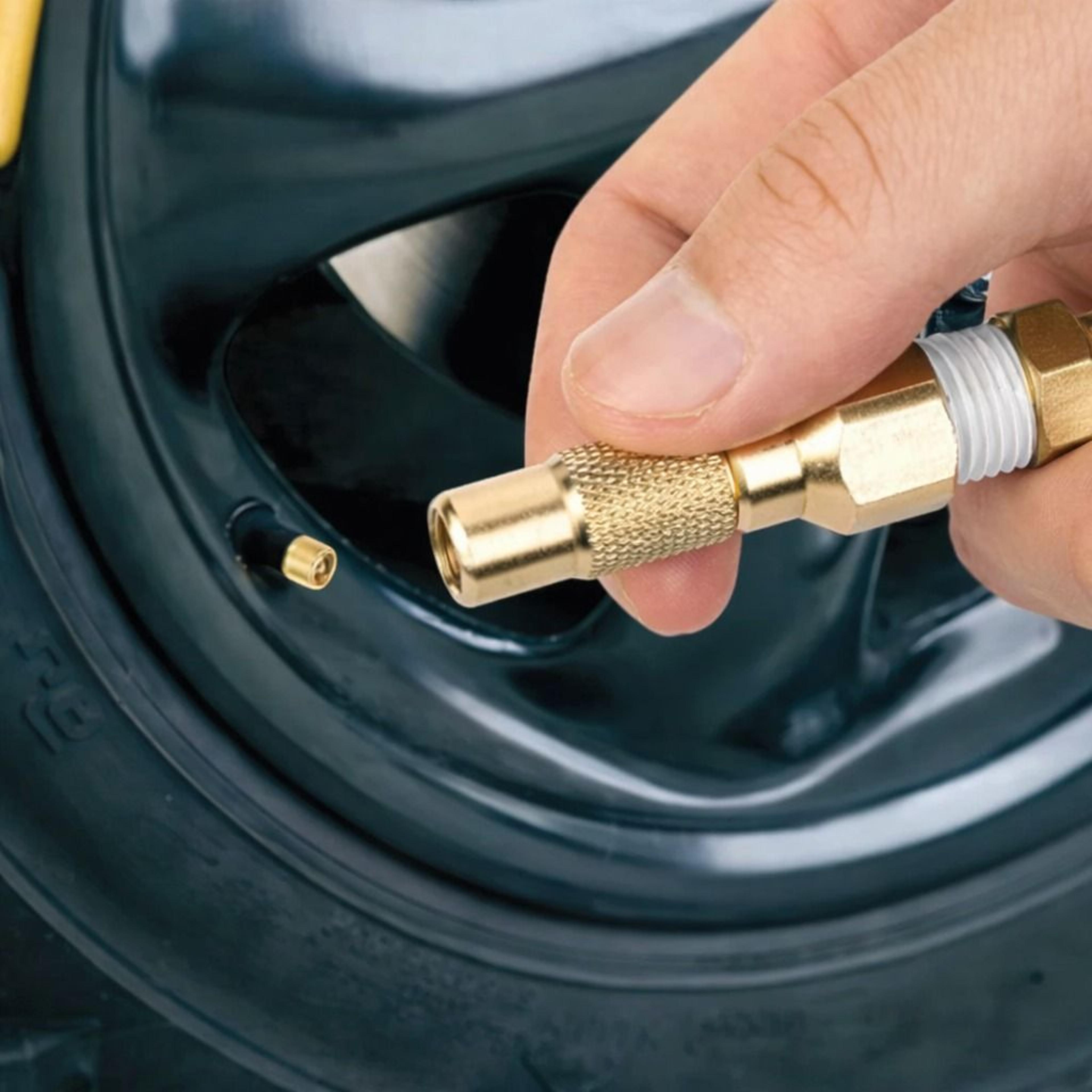 air chuck kit with closed ball tire inflator for trucks and cars - psi, dual connection