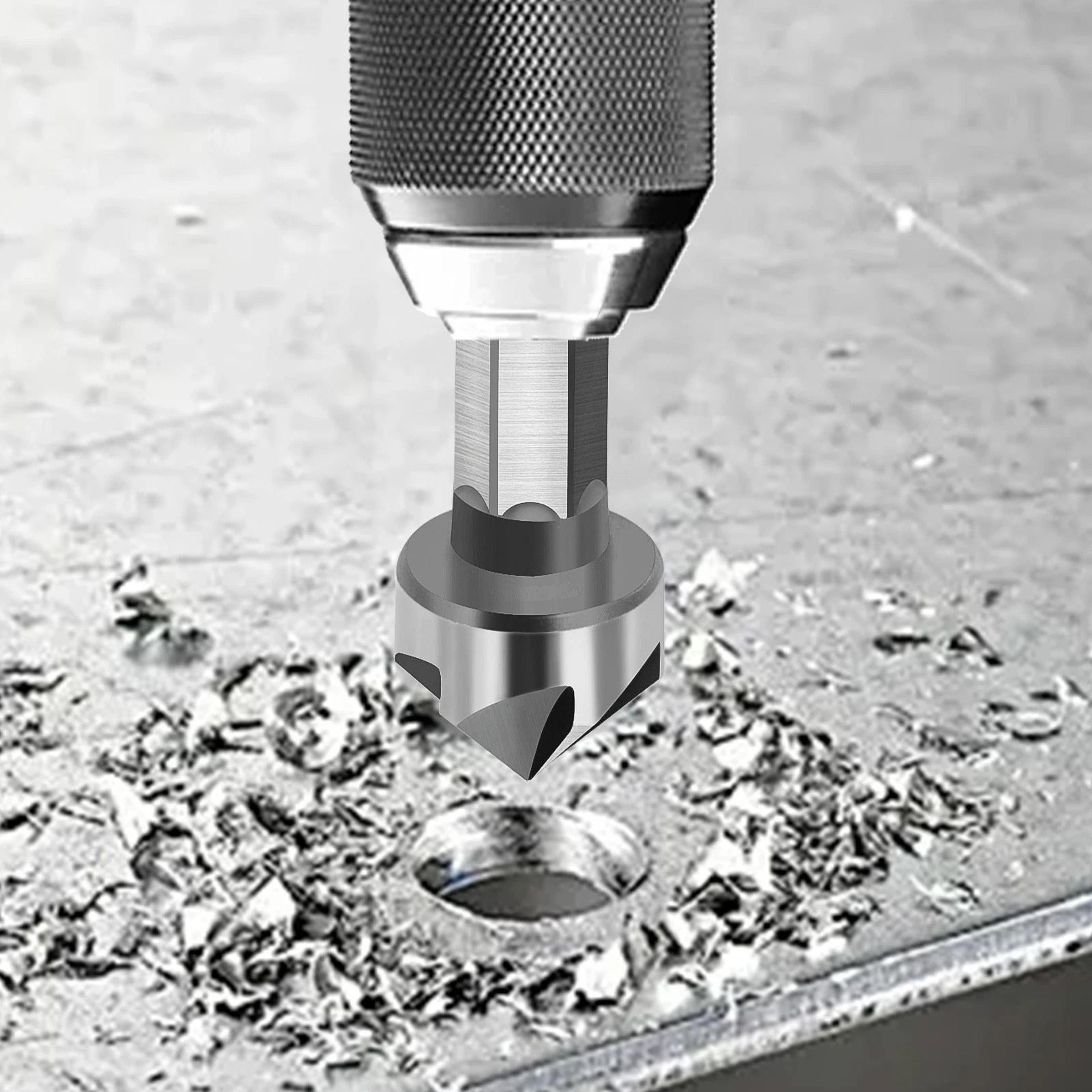 countersink drill bit set, flute chamfer bits for wood, plastic, metal