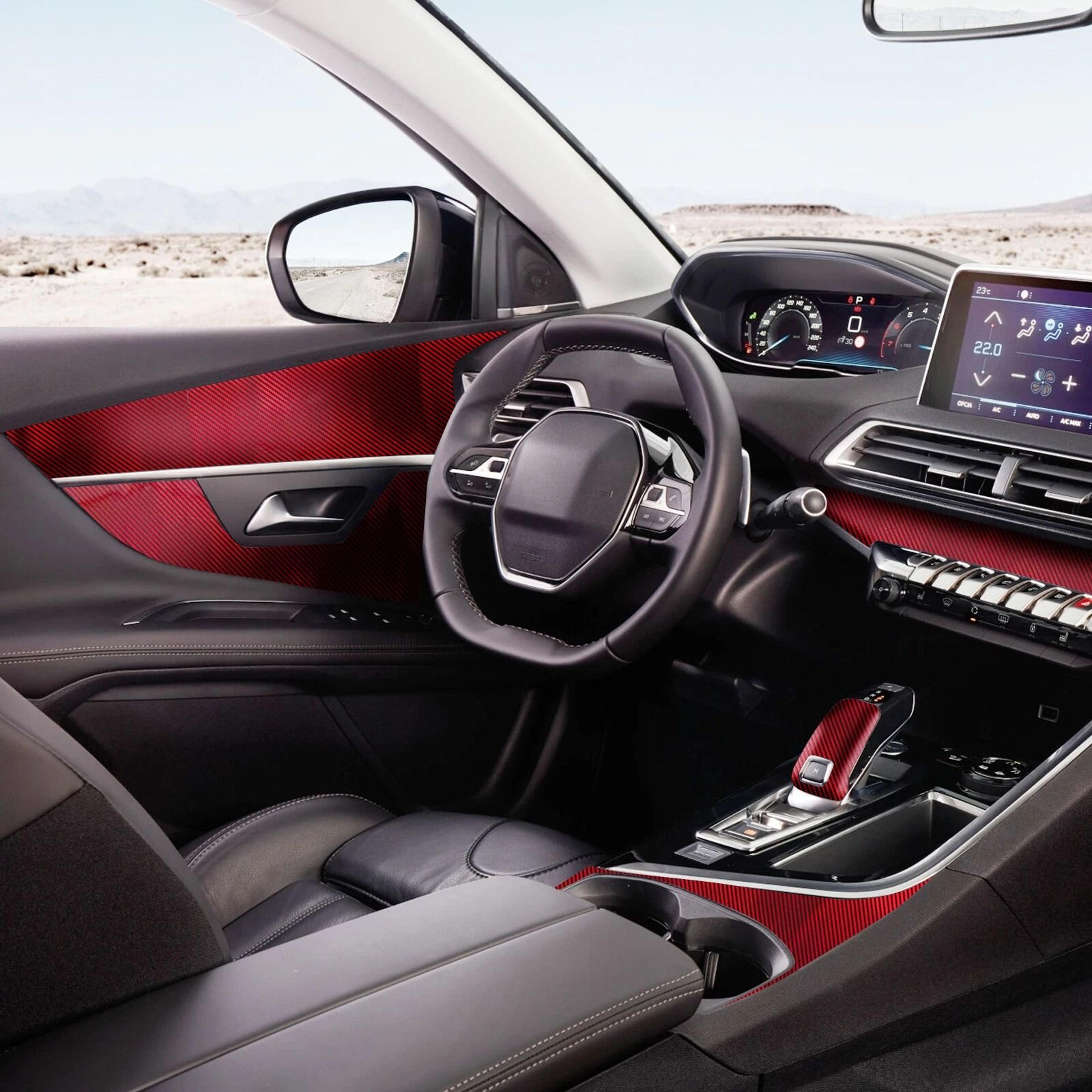 red carbon fiber wrap for cars, motorcycles, and laptops - twill weave, waterproof & scratch-resistant