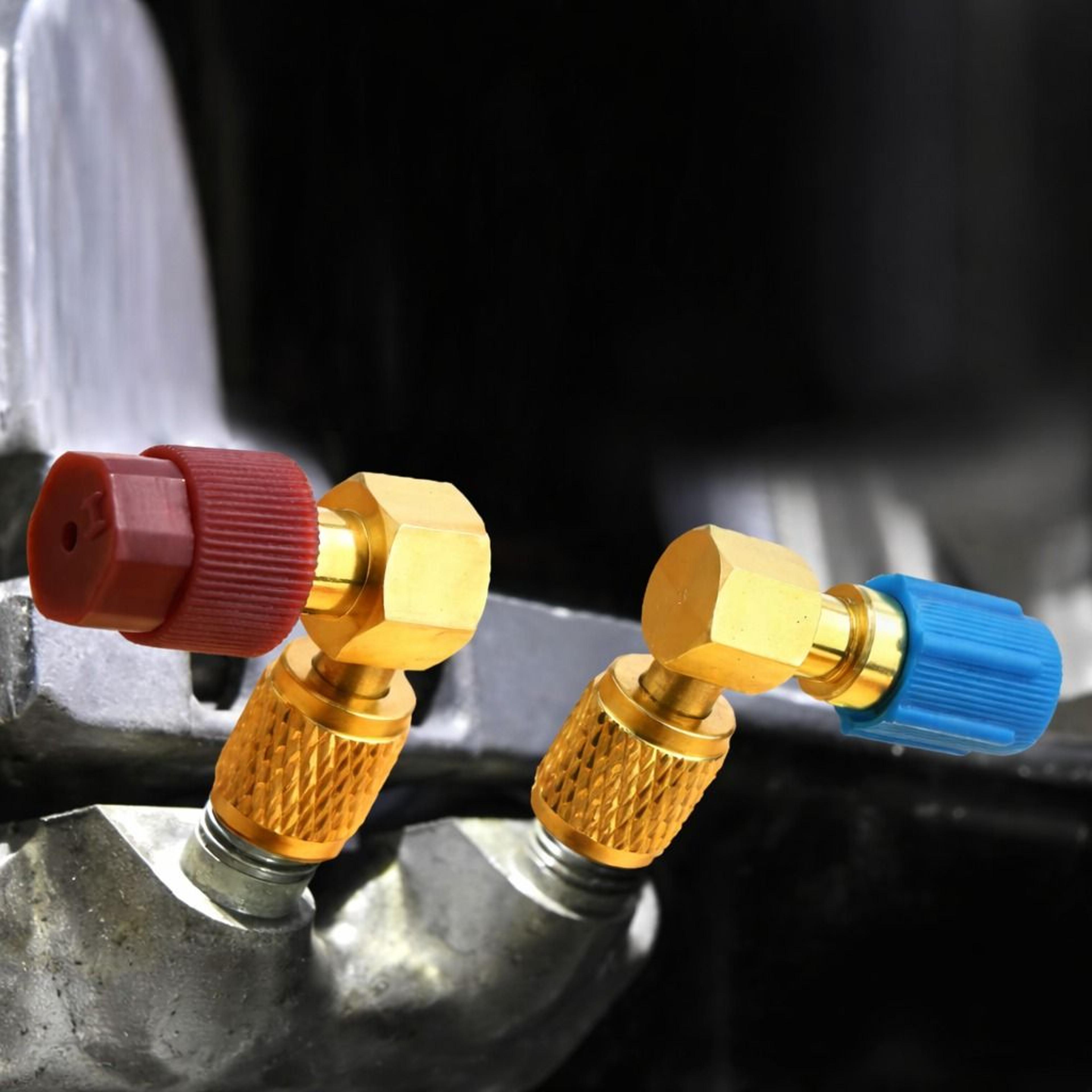 ac fitting conversion adapter kit with high/low pressure valve core remover