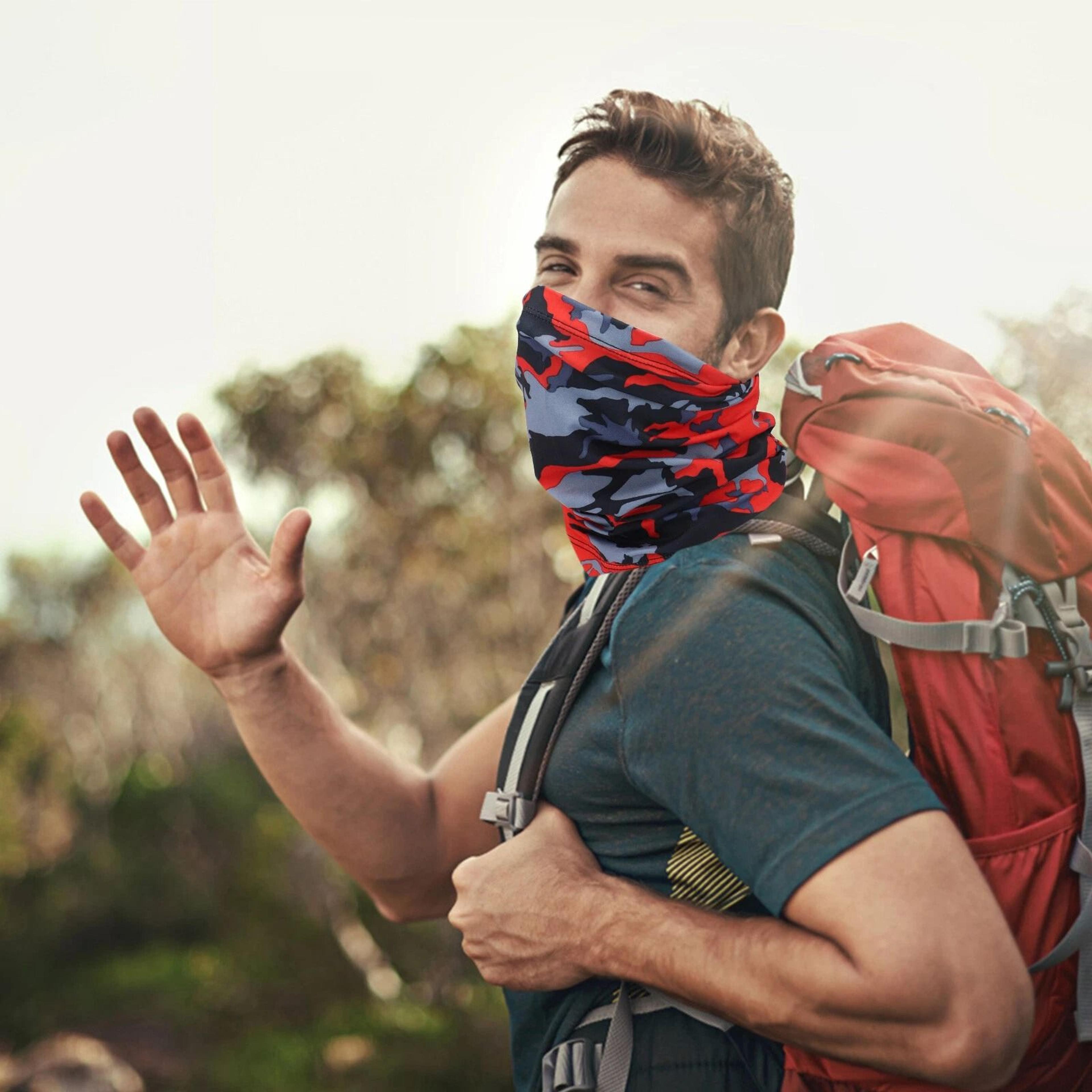 camouflage neck gaiter set – uv-resistant face mask for outdoor sports, dust & sun protection