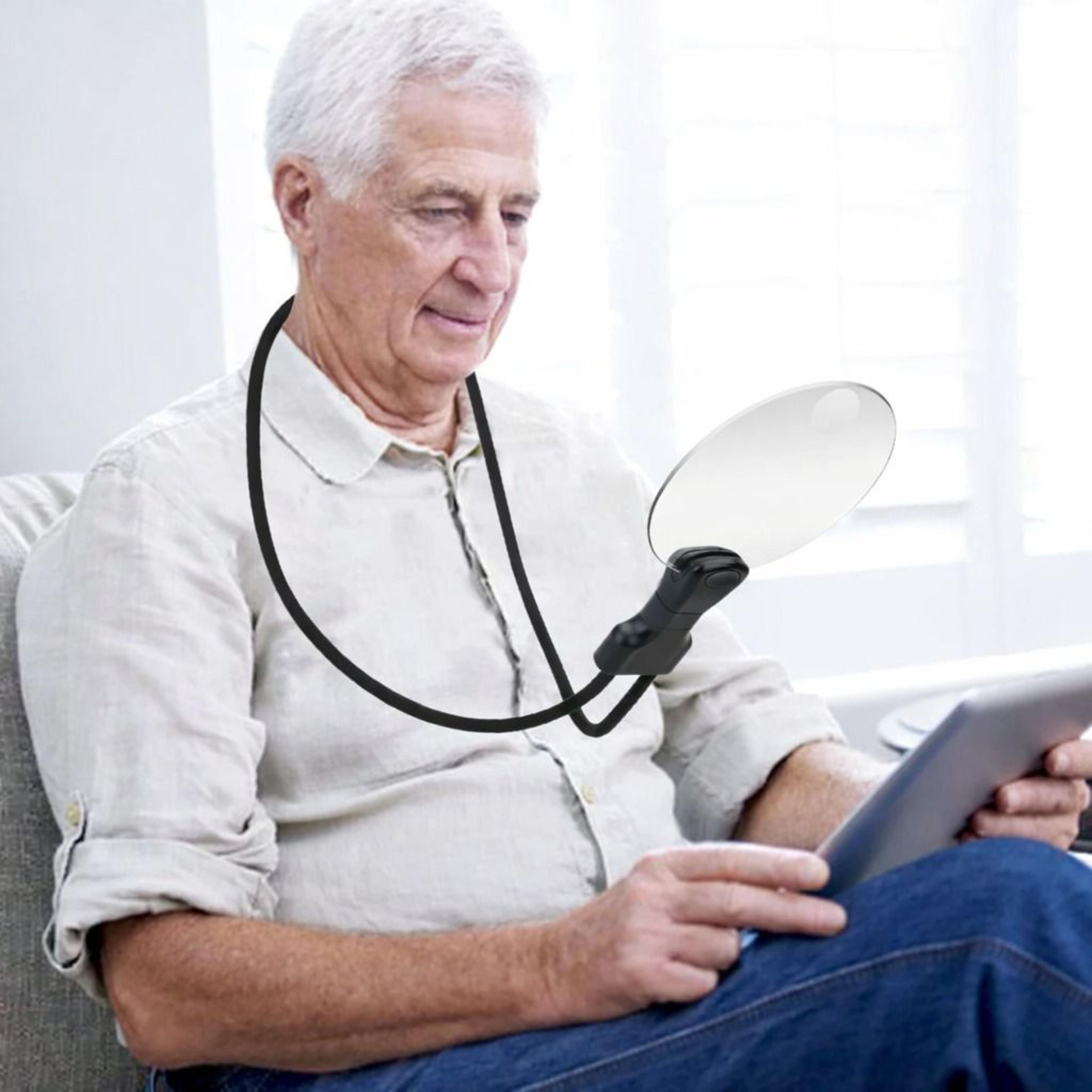 hands free neck magnifier for reading and crafts