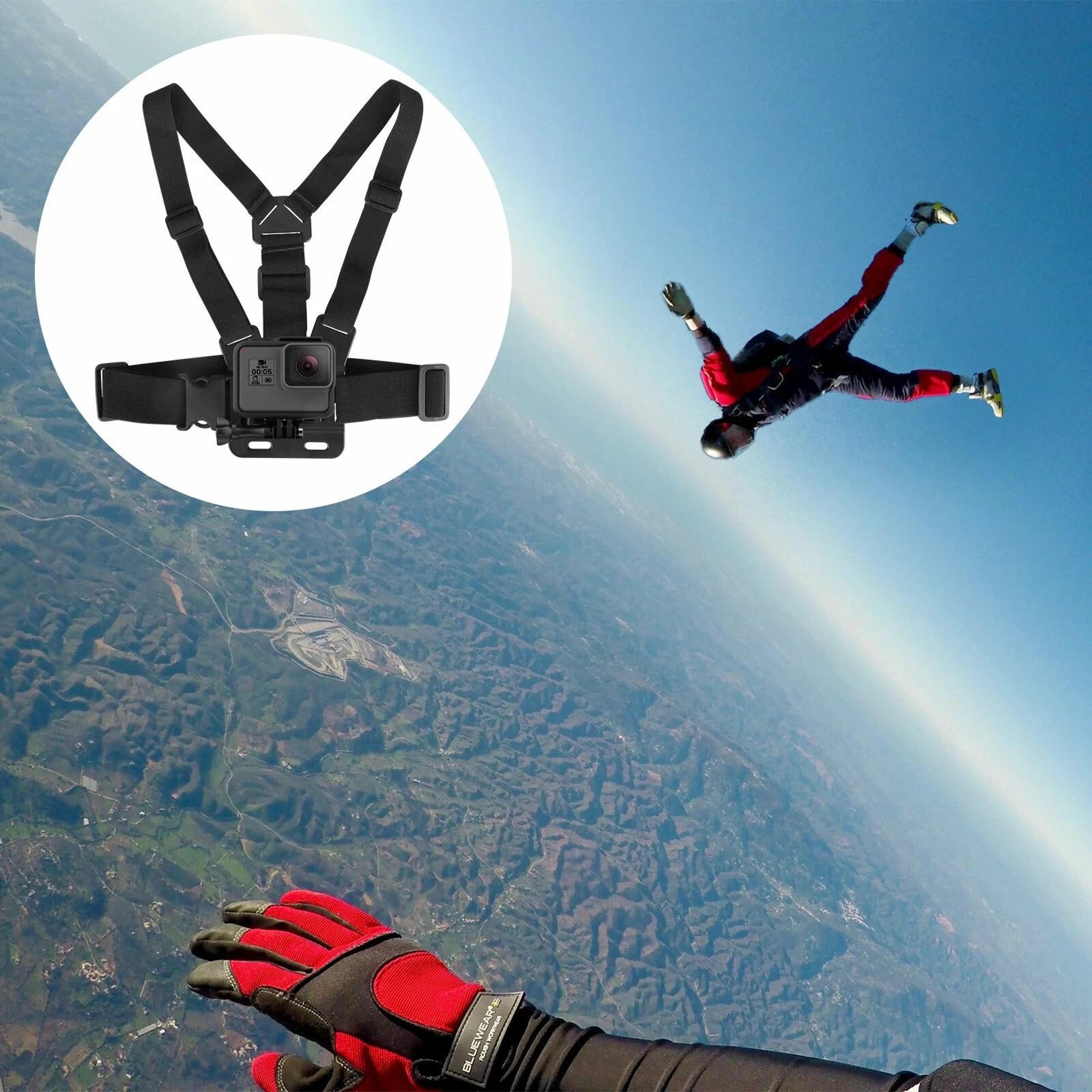 adjustable chest harness mount for phone and action cameras