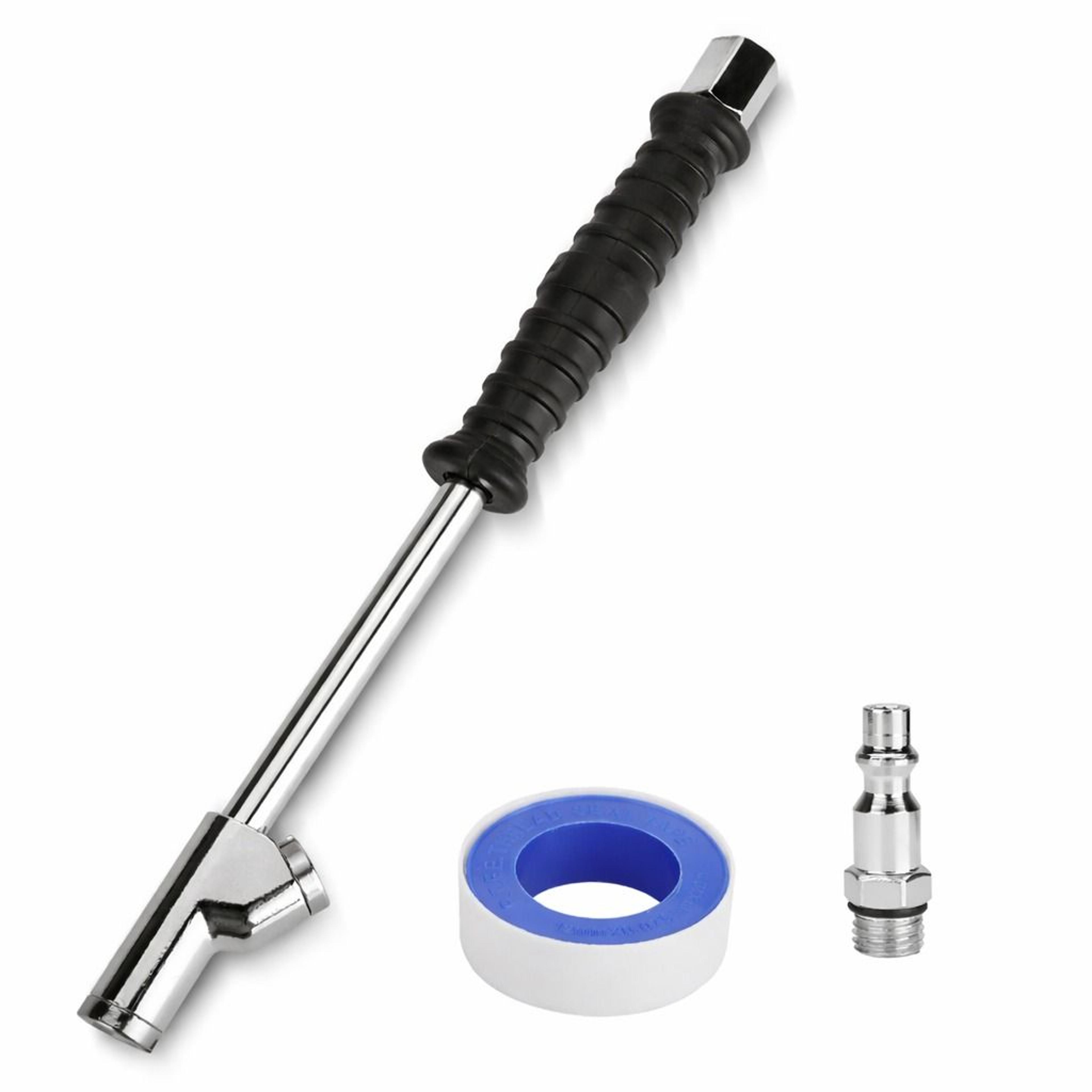 extended dual head air chuck - connection for tire inflation