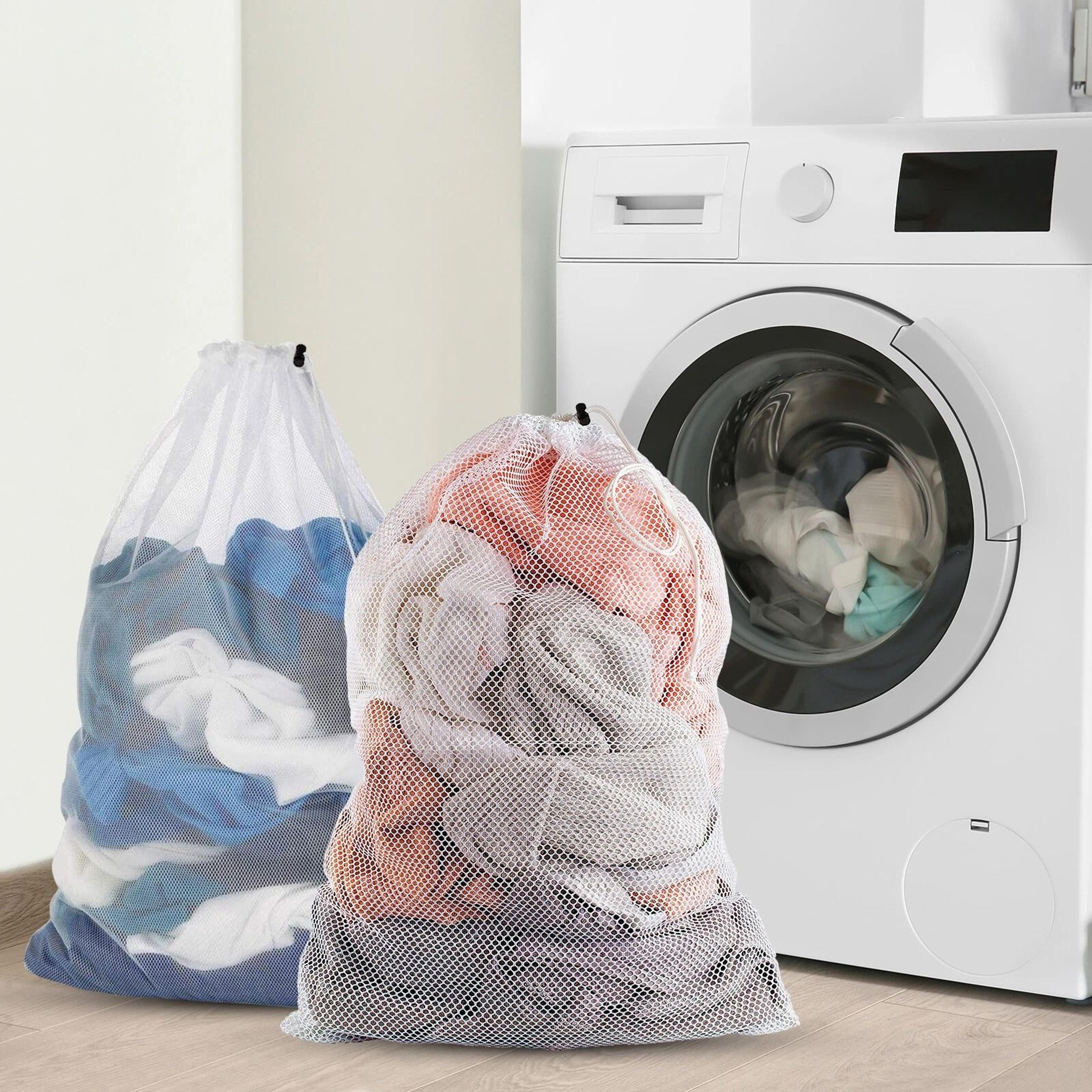 large capacity mesh laundry wash bags with drawstring closure – heavy duty clothes storage