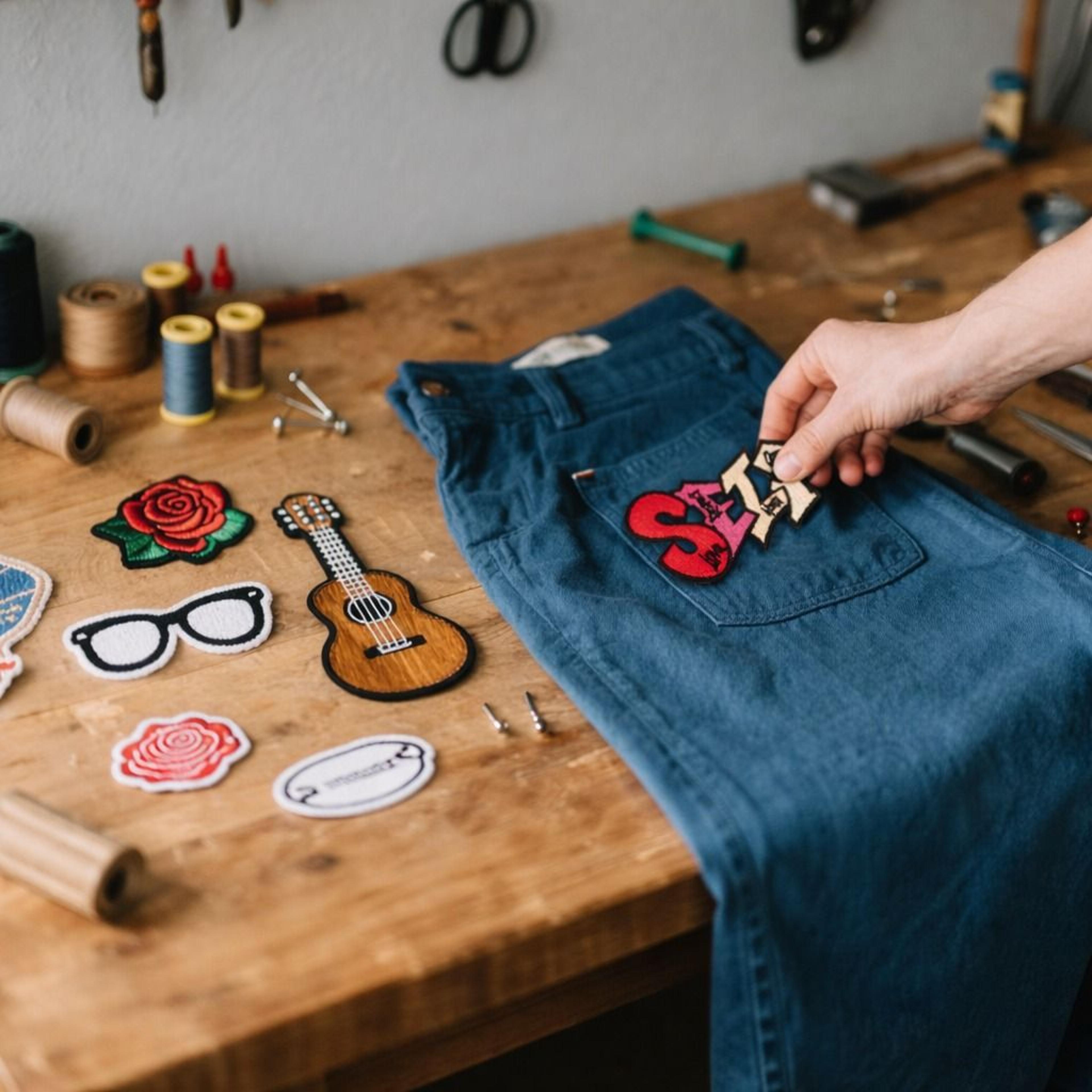 embroidered iron-on patches for clothing repair | diy applique