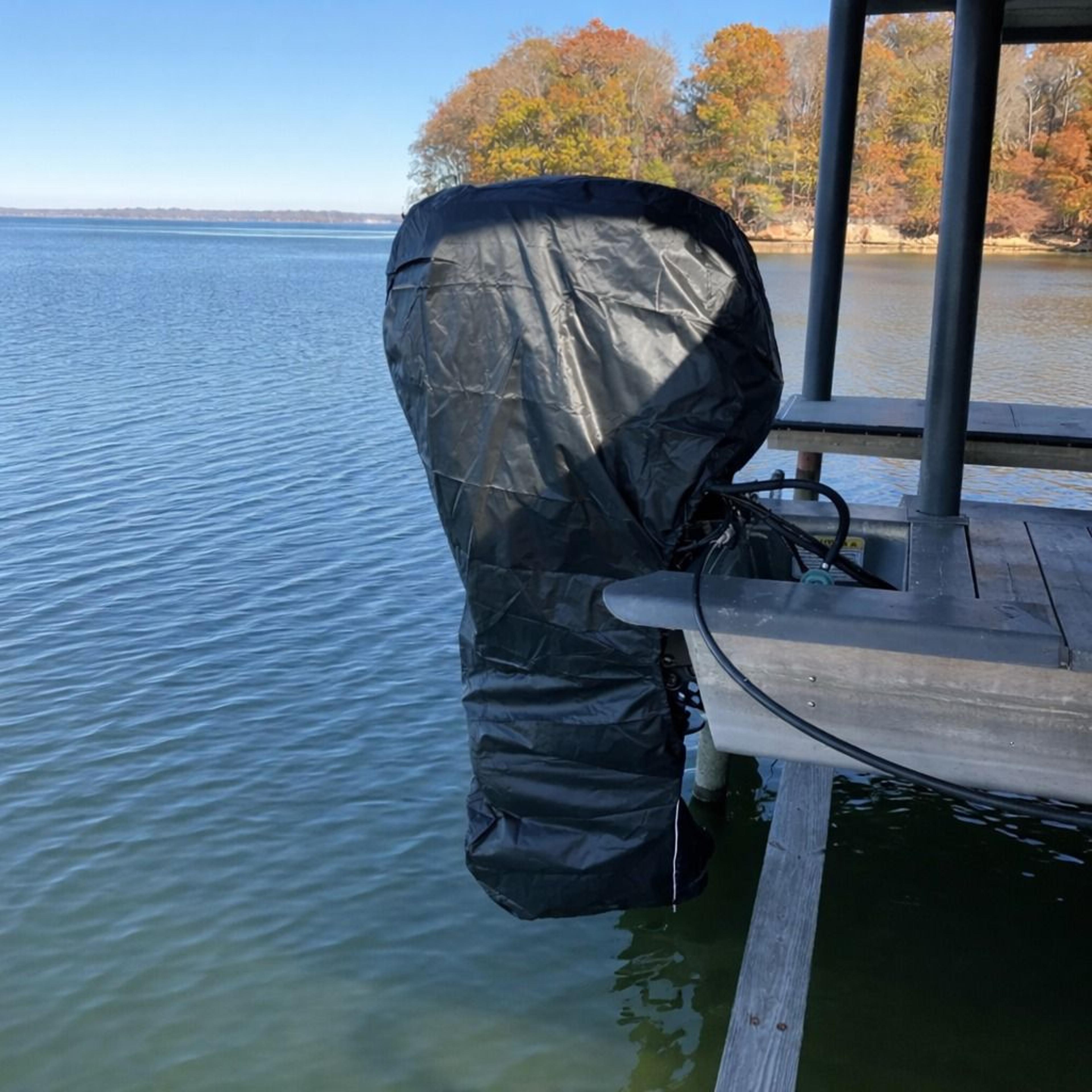 waterproof outboard motor cover – universal fit for boat engines, durable fabric