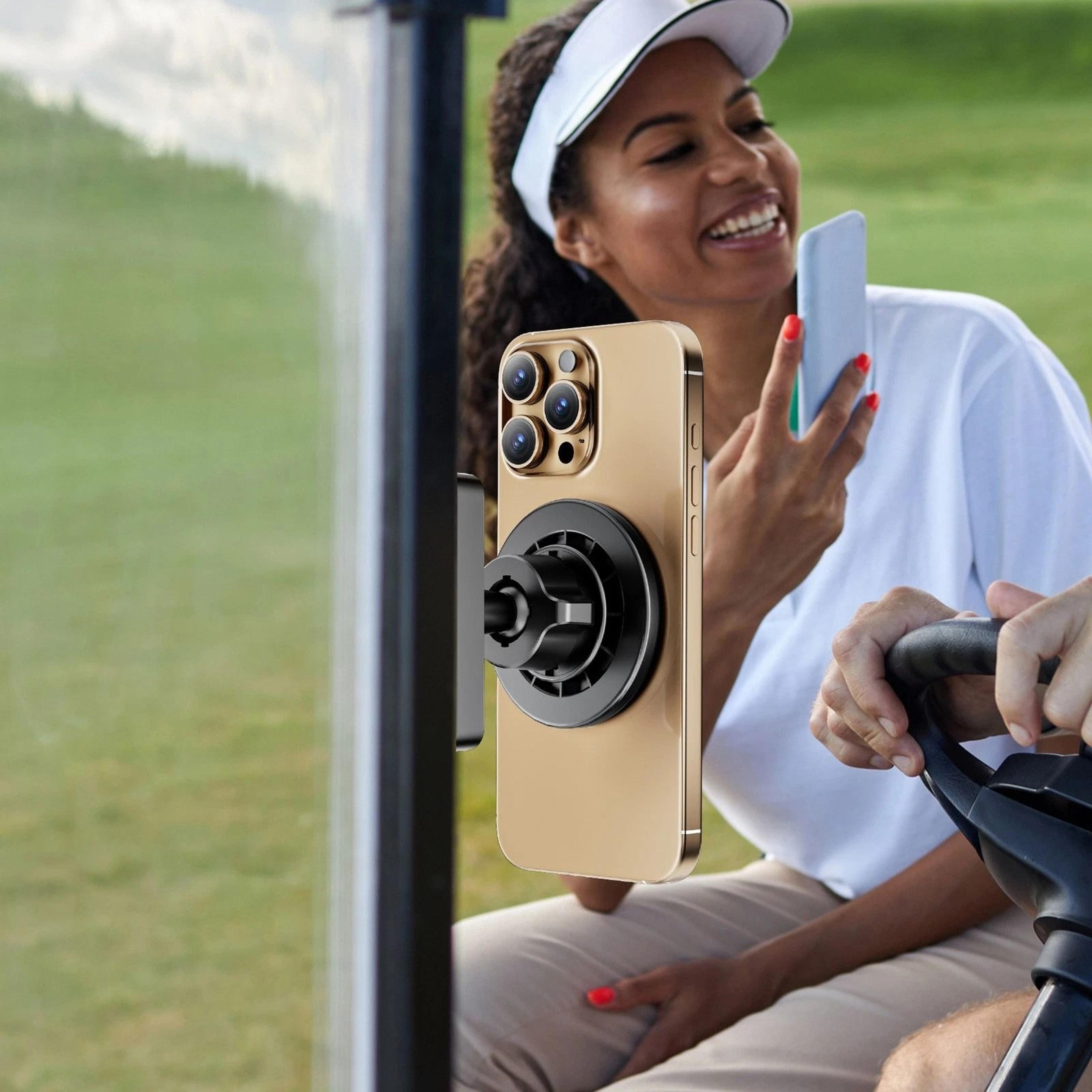 magnetic phone holder for gym & golf cart - strong mount
