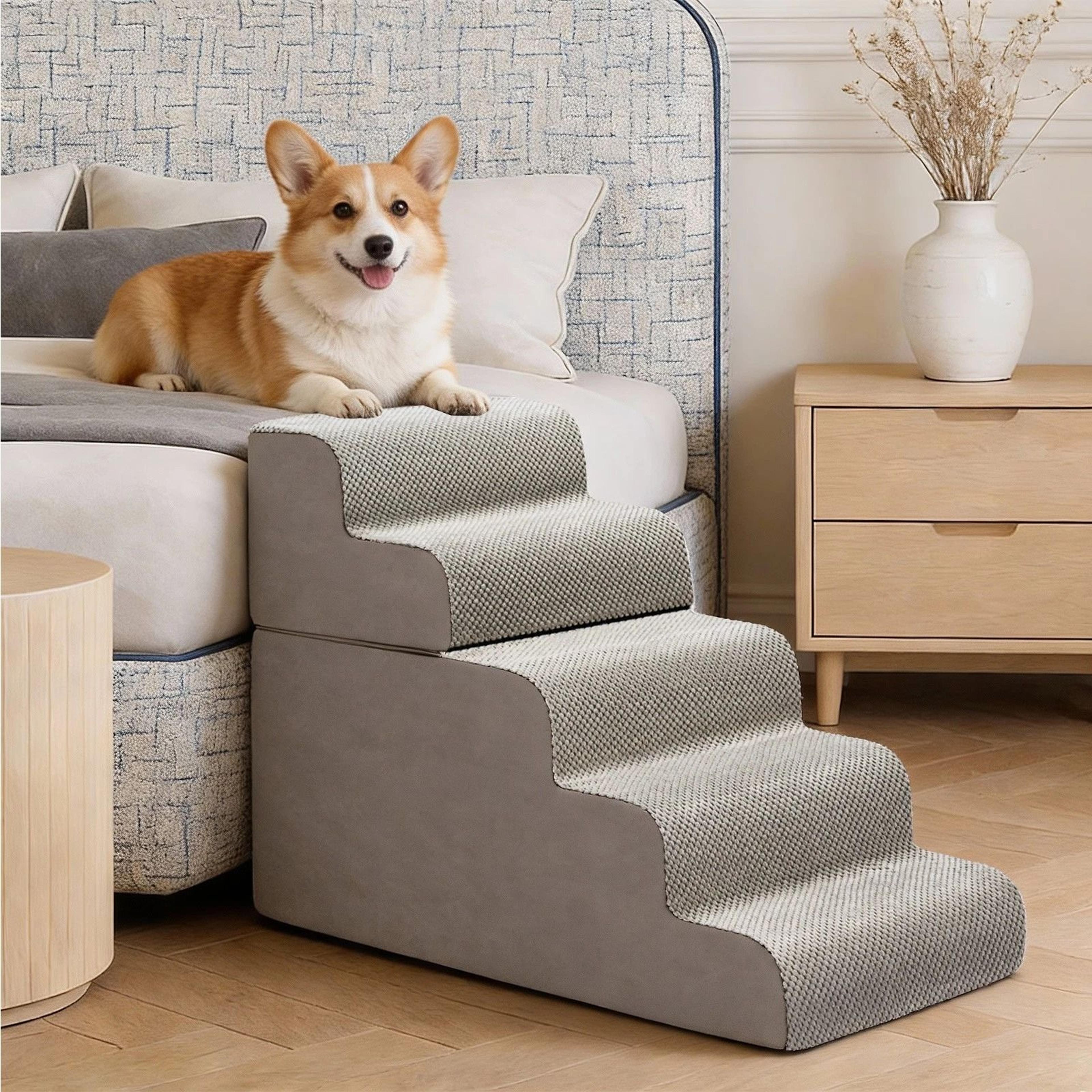 foam pet stairs for bed or couch – portable, detachable & versatile