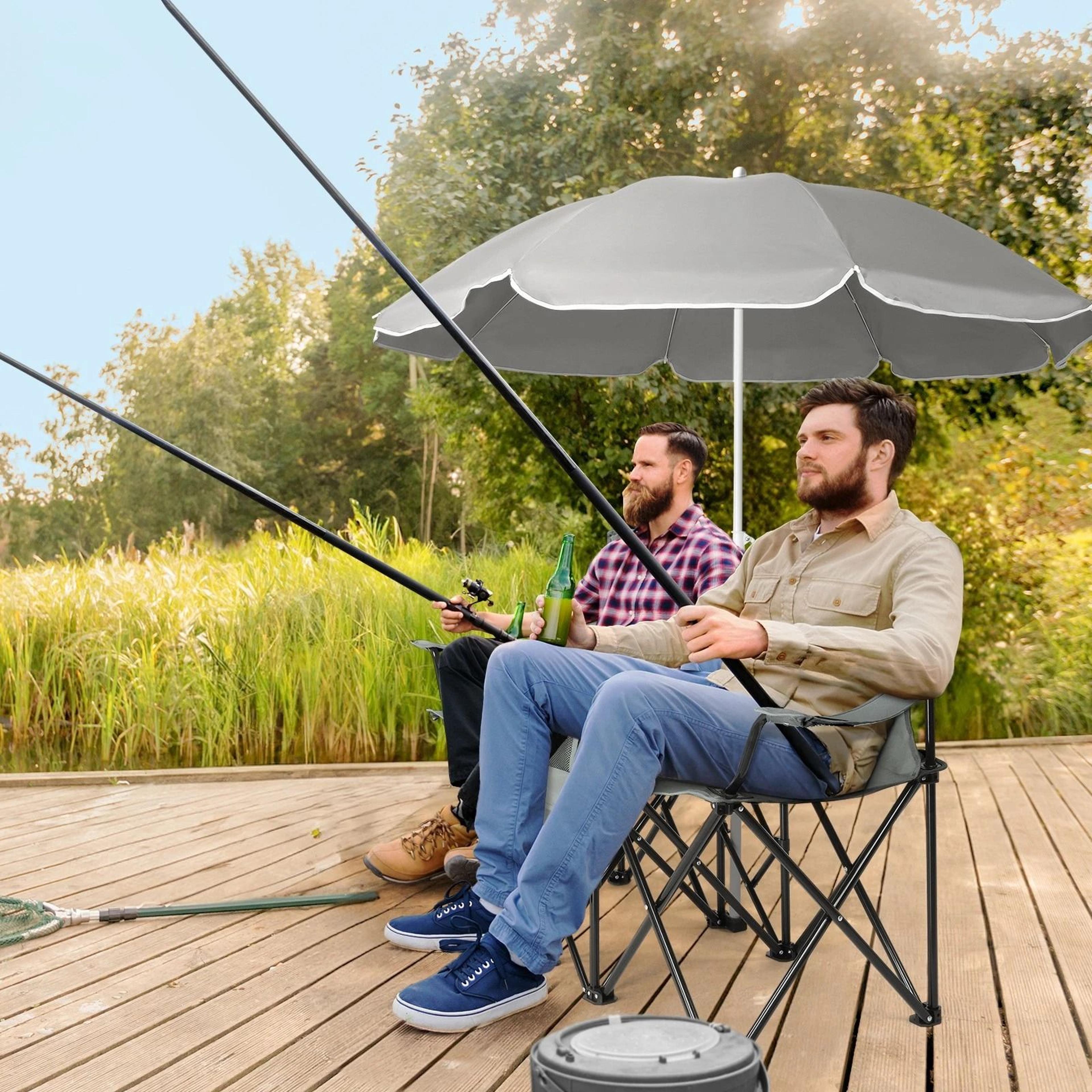 folding beach chair with portable umbrella set – durable patio outdoor furniture for relaxation