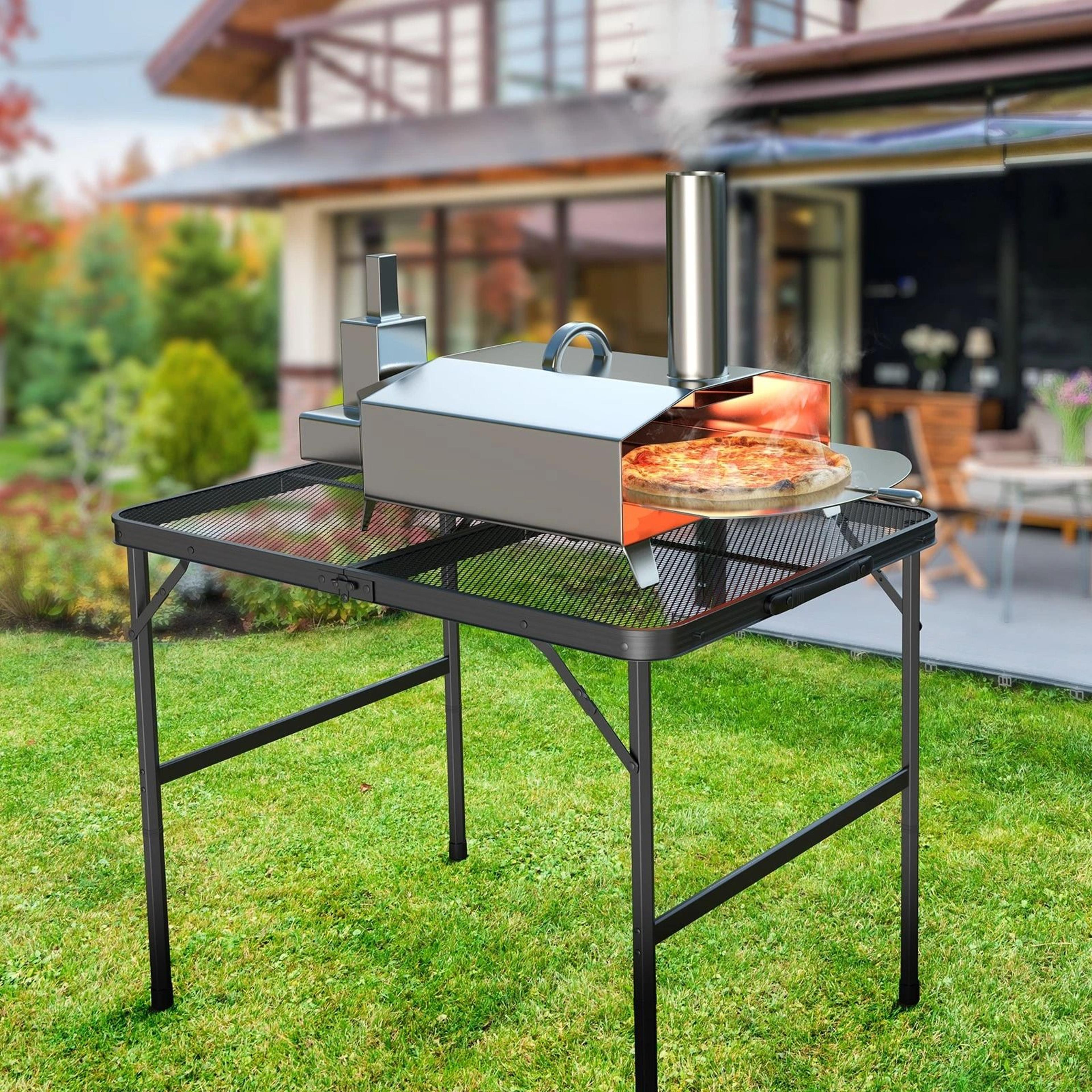 folding camping table with carry handle – adjustable height picnic table for outdoor adventures