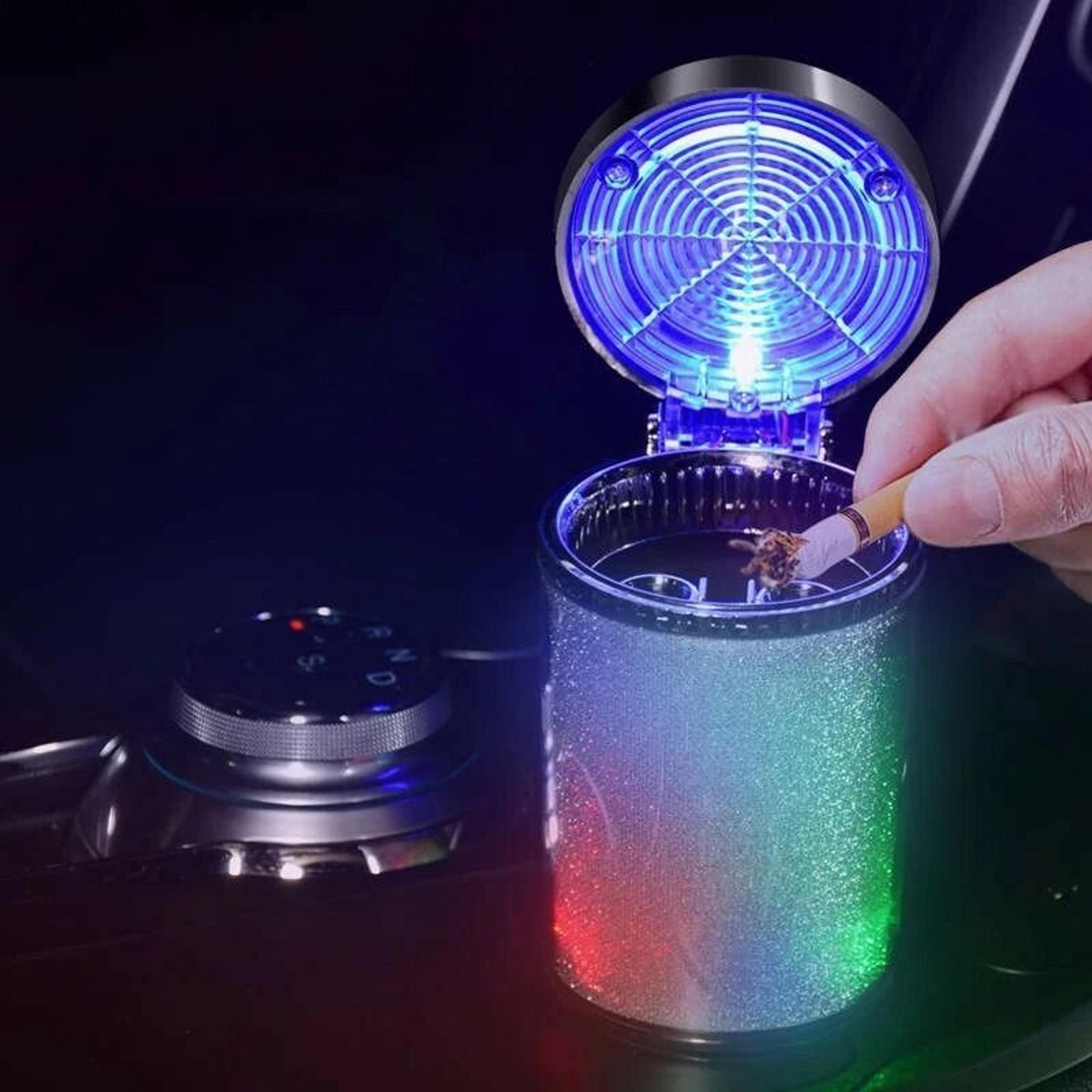 multi-function led light car ashtray with air vent - portable and colorful